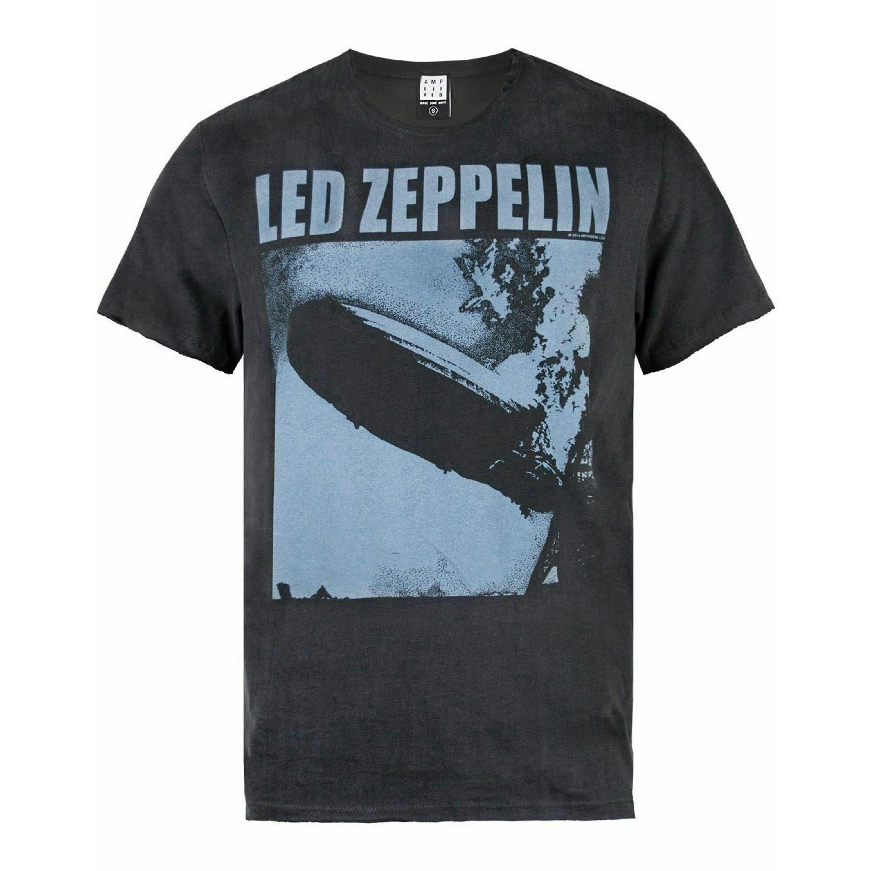 Amplified Clothing Mens Grey Led Zeppelin Short Sleeved T-Shirt by Vanilla Underground , view 1 of 4