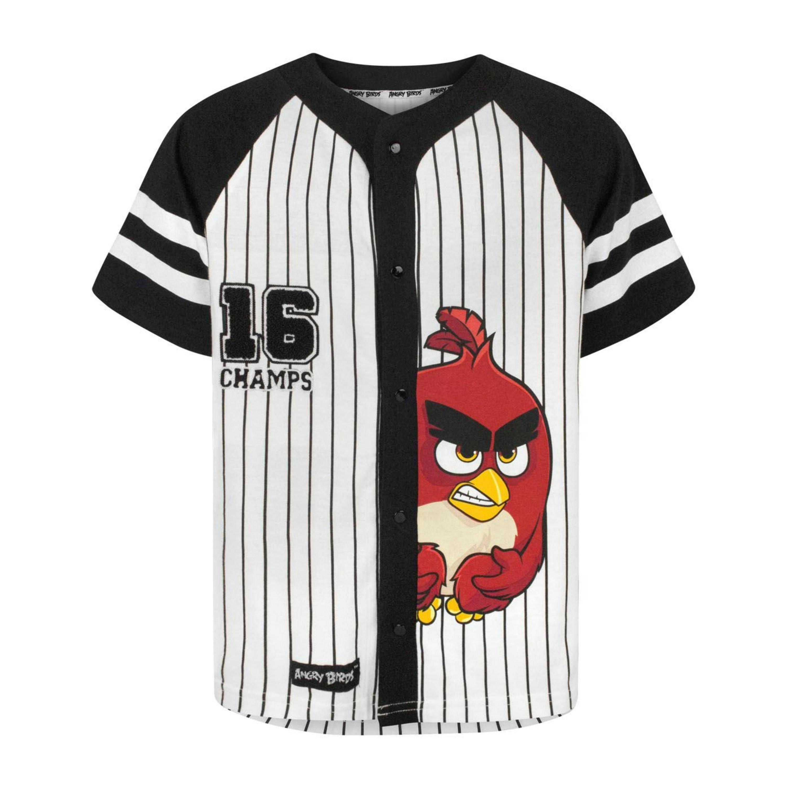 Angry Birds Boys Black Red Baseball Jersey by Vanilla Underground , view 1 of 1