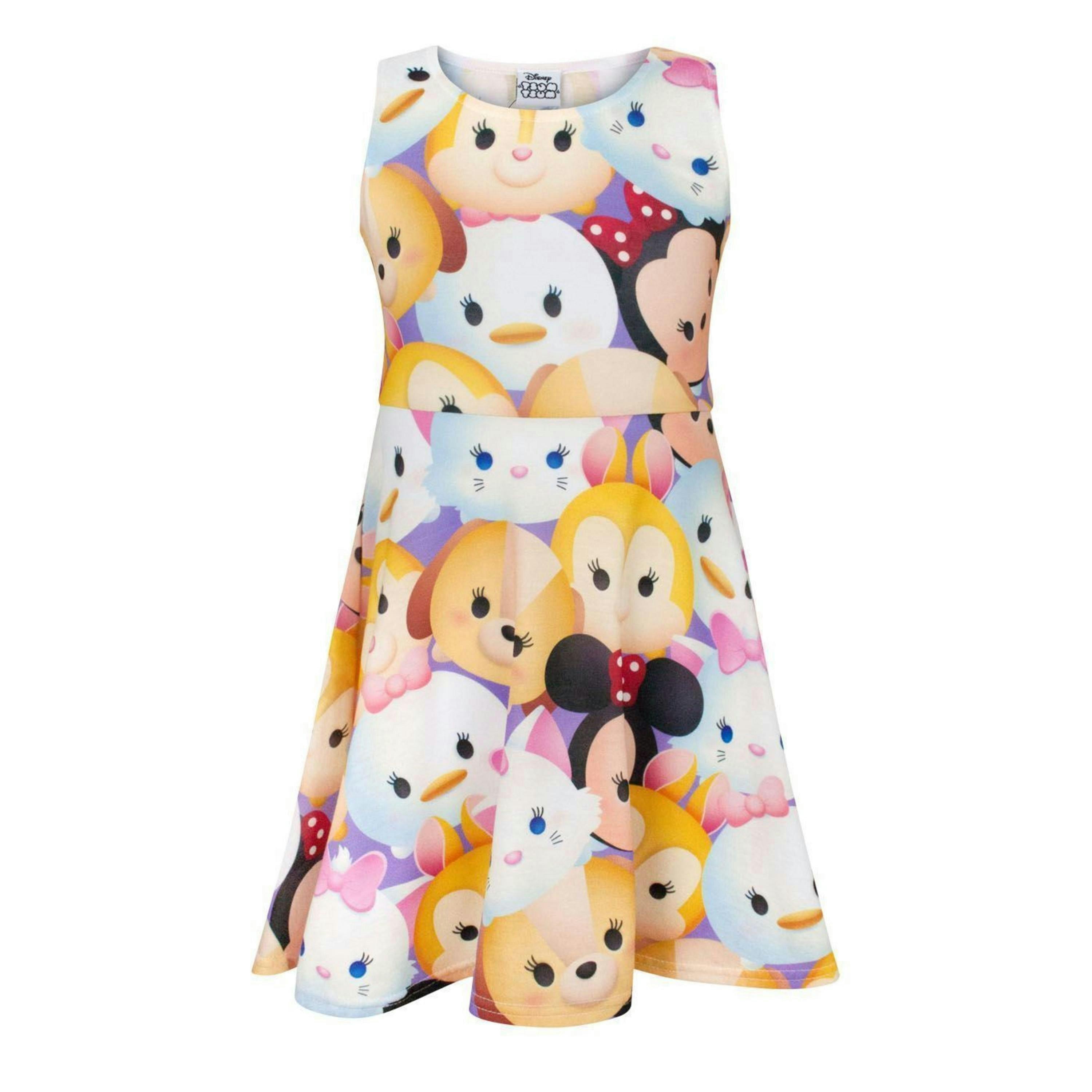 Disney Tsum Tsum GirlsWhite Short Sleeve Skater Dress by Vanilla Underground , view 1 of 4