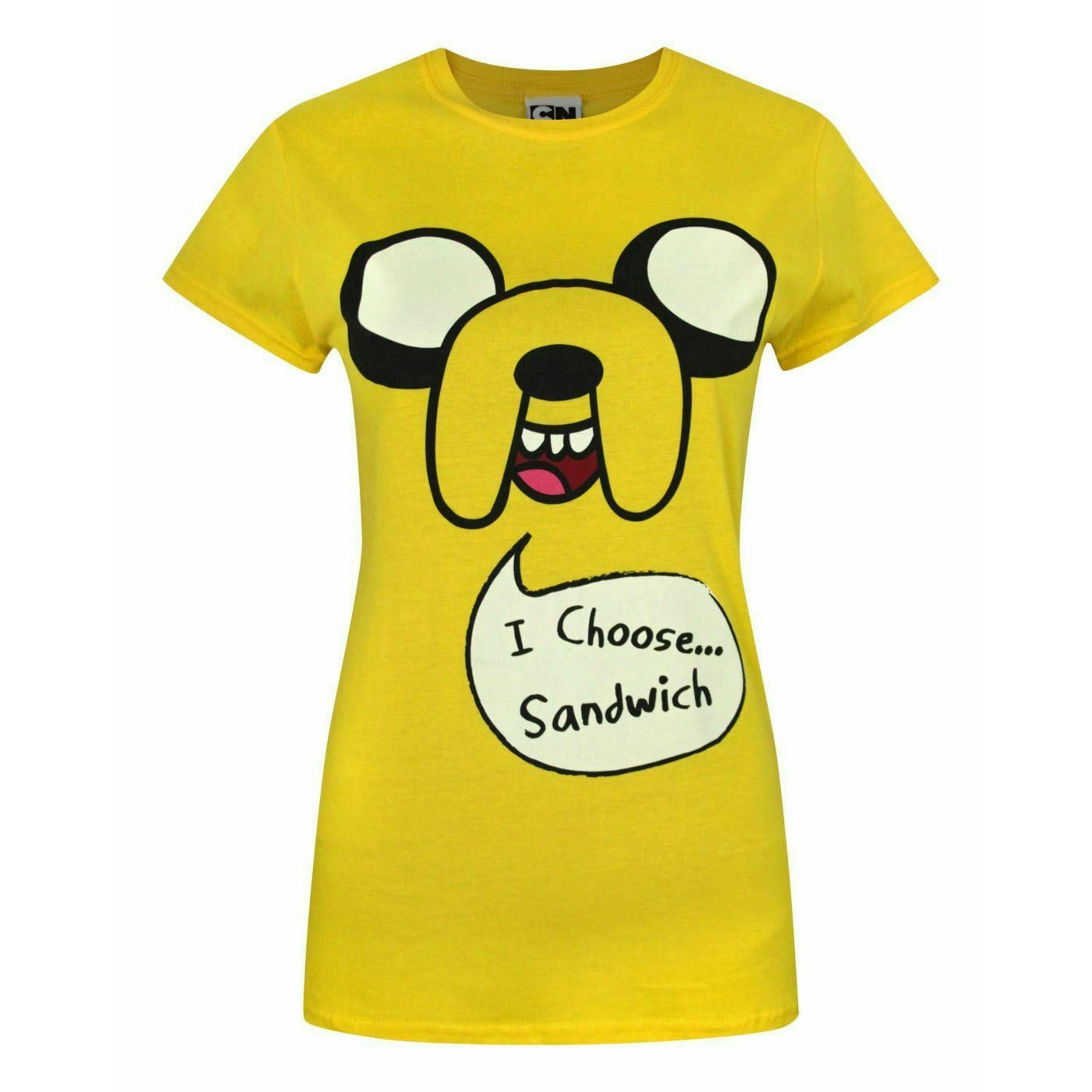 Adventure Time Womens Yellow Jake Short Sleeved T-Shirt by Vanilla Underground , view 1 of 4