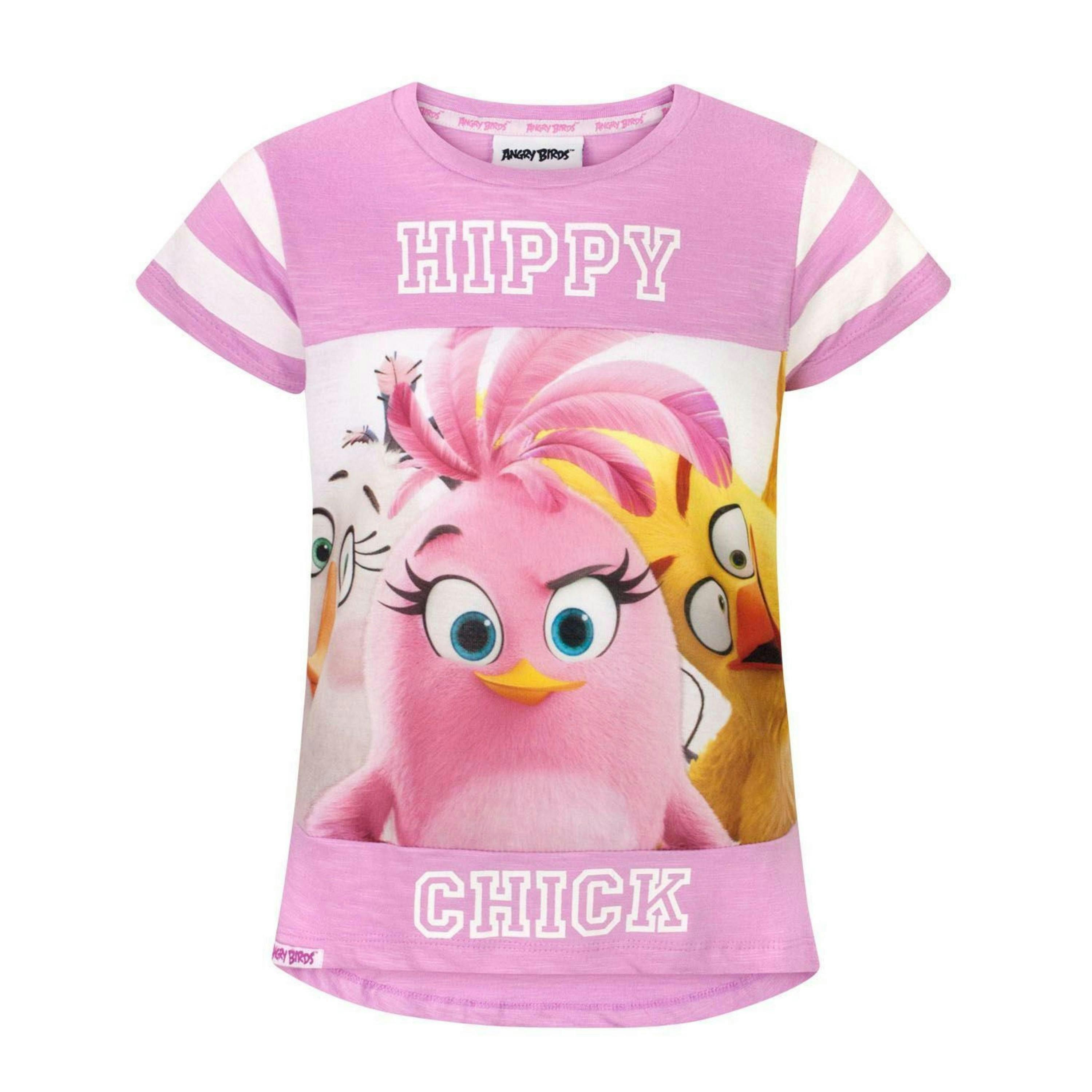 Angry Birds Girls Pink Short Sleeved T-Shirt by Vanilla Underground , view 1 of 4