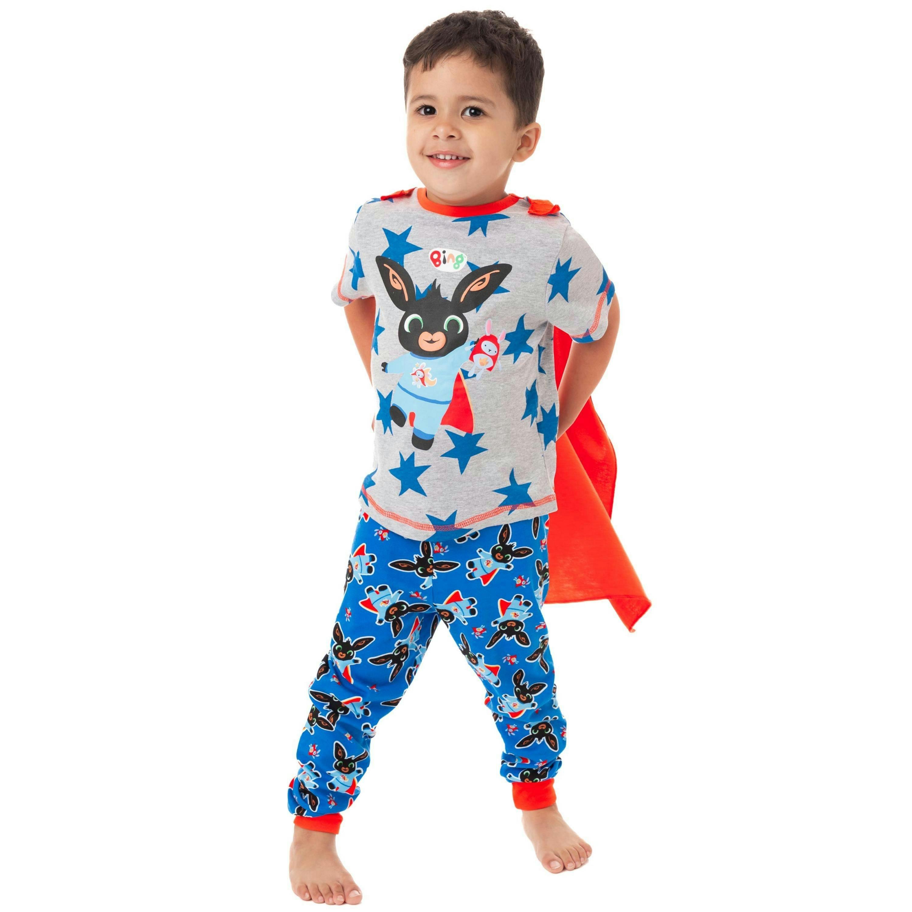 Bing Bunny Unisex Kids Grey Short Sleeve Long Leg Pyjama Set by Vanilla Underground , view 1 of 4