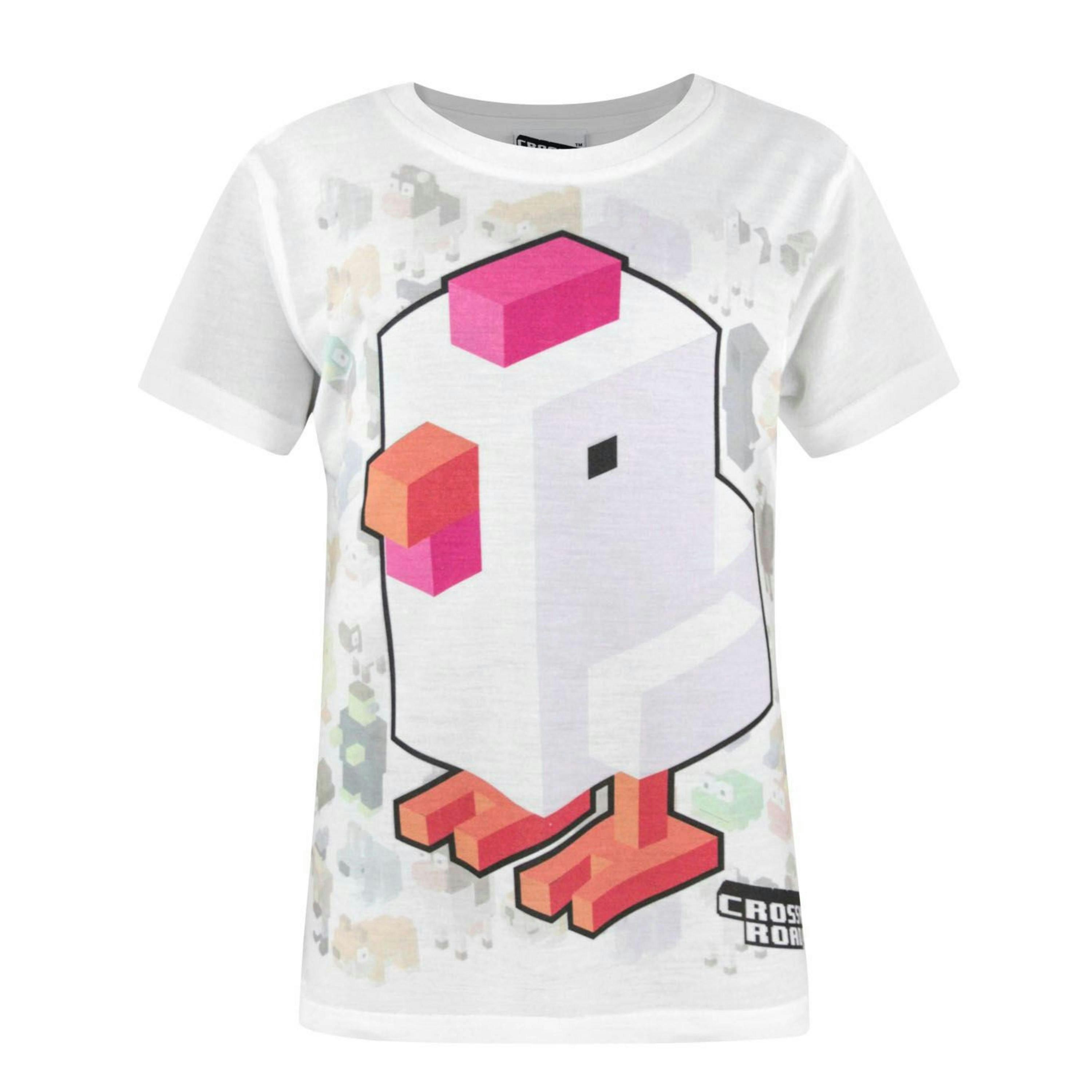 Crossy Road Girls White Sublimation Short Sleeved T-Shirt by Vanilla Underground , view 1 of 2