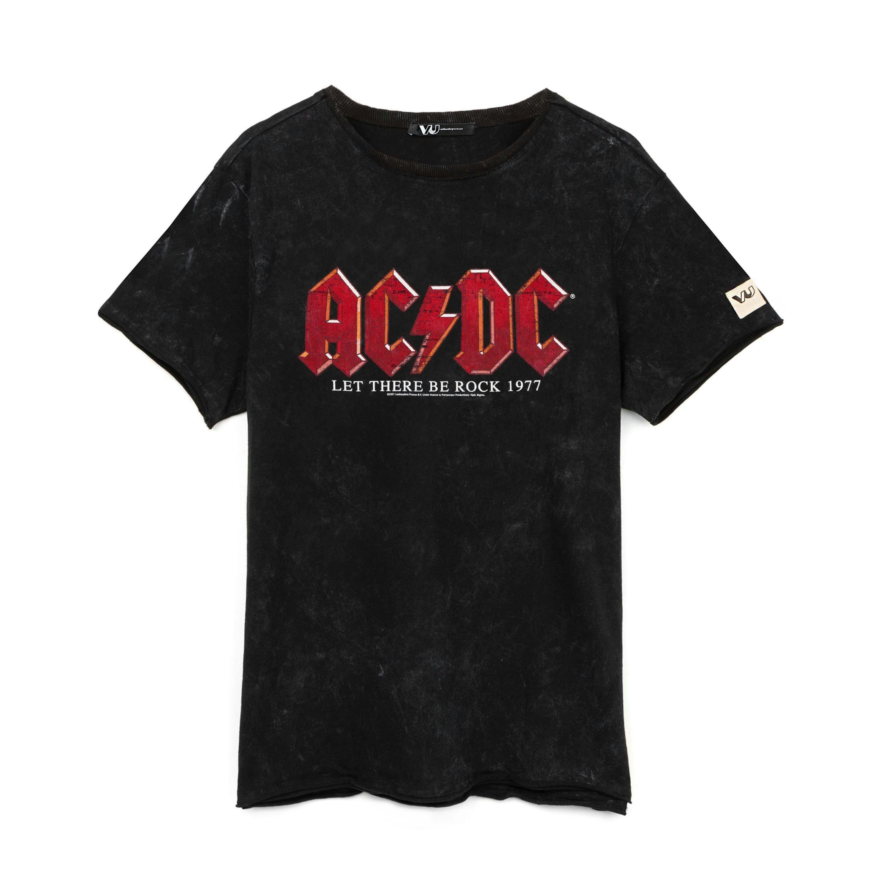 AC/DC Mens Black Band Logo Short Sleeved T-Shirt by Vanilla Underground , view 1 of 5