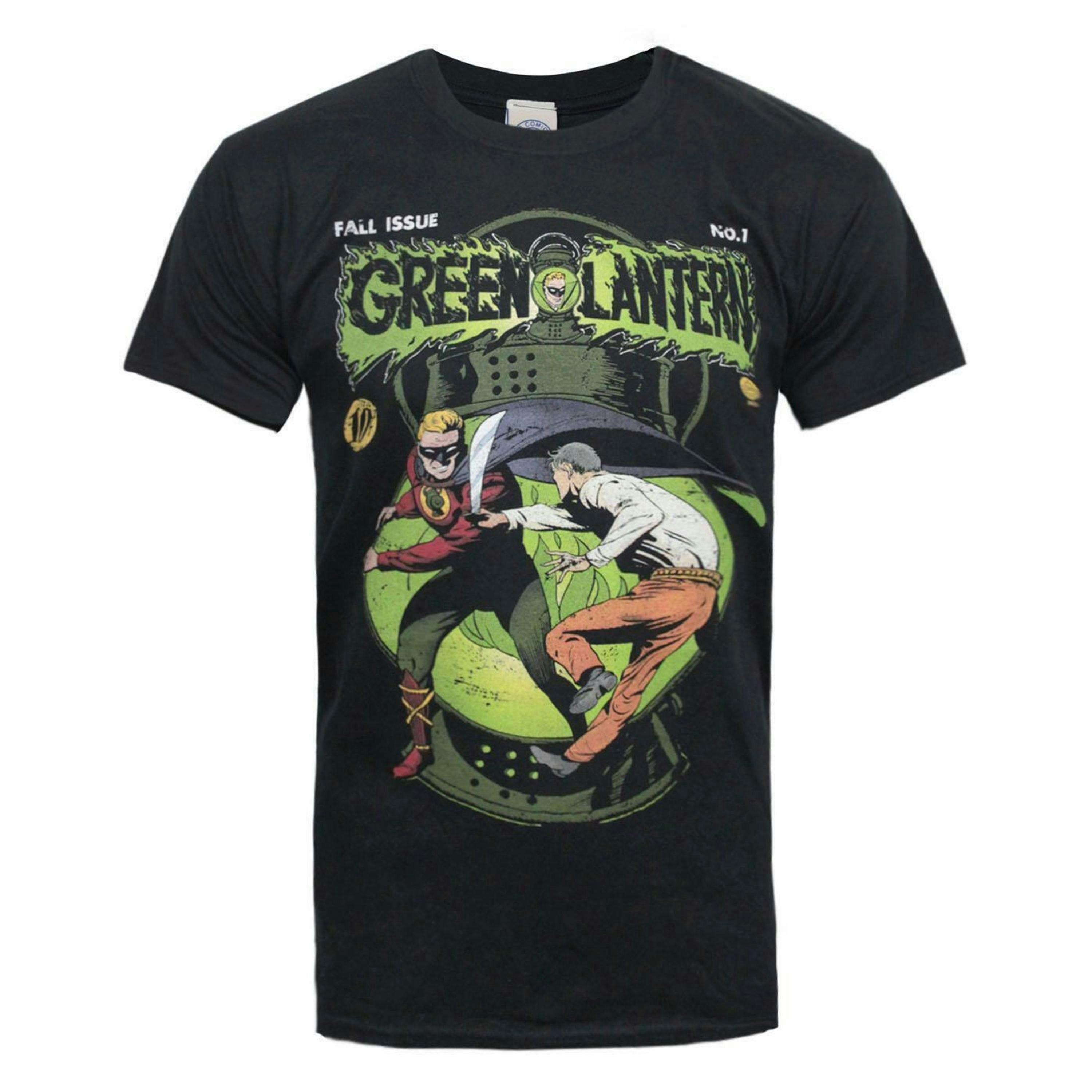 DC Comics Mens Grey Green Lantern Short Sleeved T-Shirt by Vanilla Underground , view 1 of 4