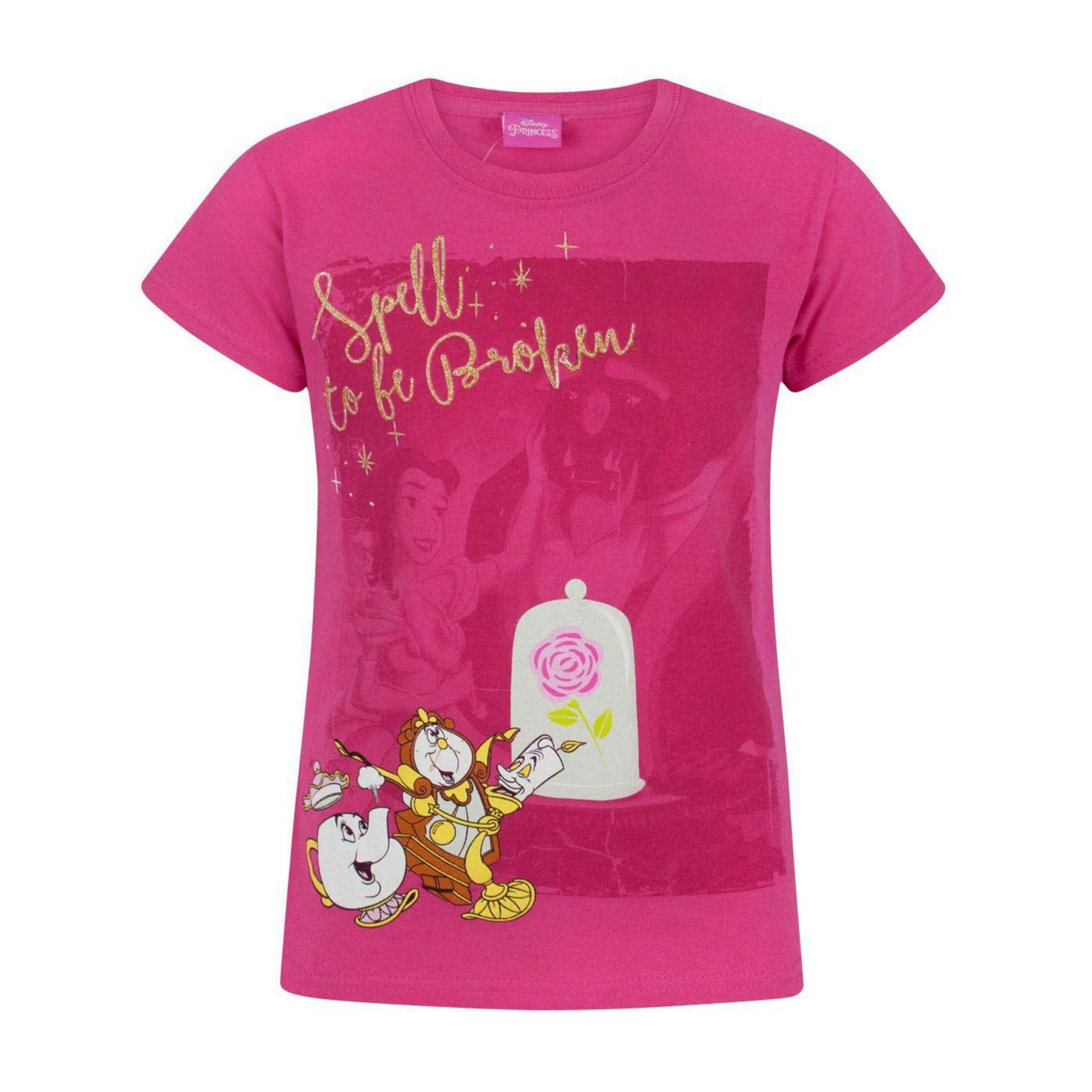 Disney Girls Pink Beauty and the Beast Short Sleeved T-Shirt by Vanilla Underground , view 1 of 1