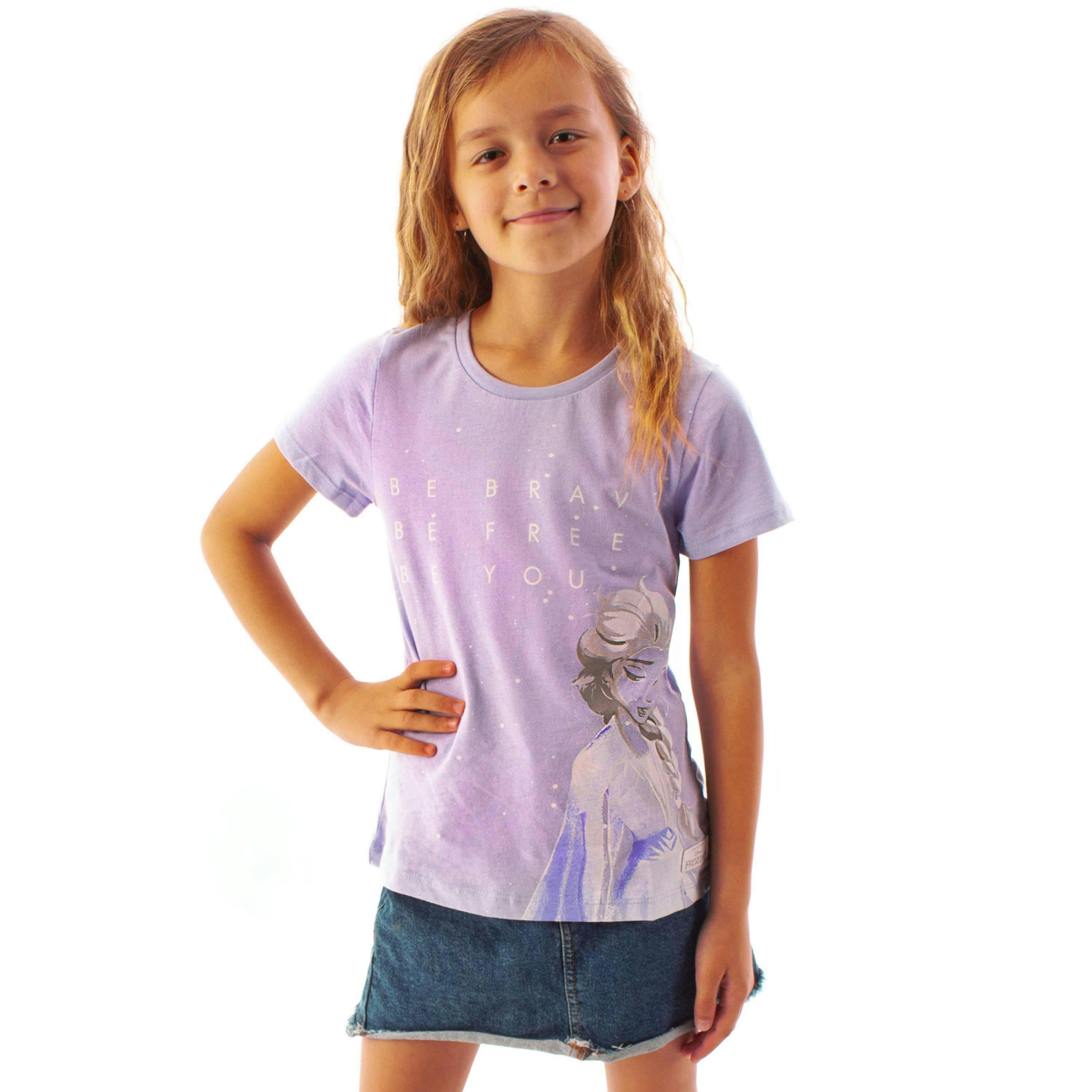 Disney Girls Purple Elsa Short Sleeved T-Shirt by Vanilla Underground , view 1 of 5