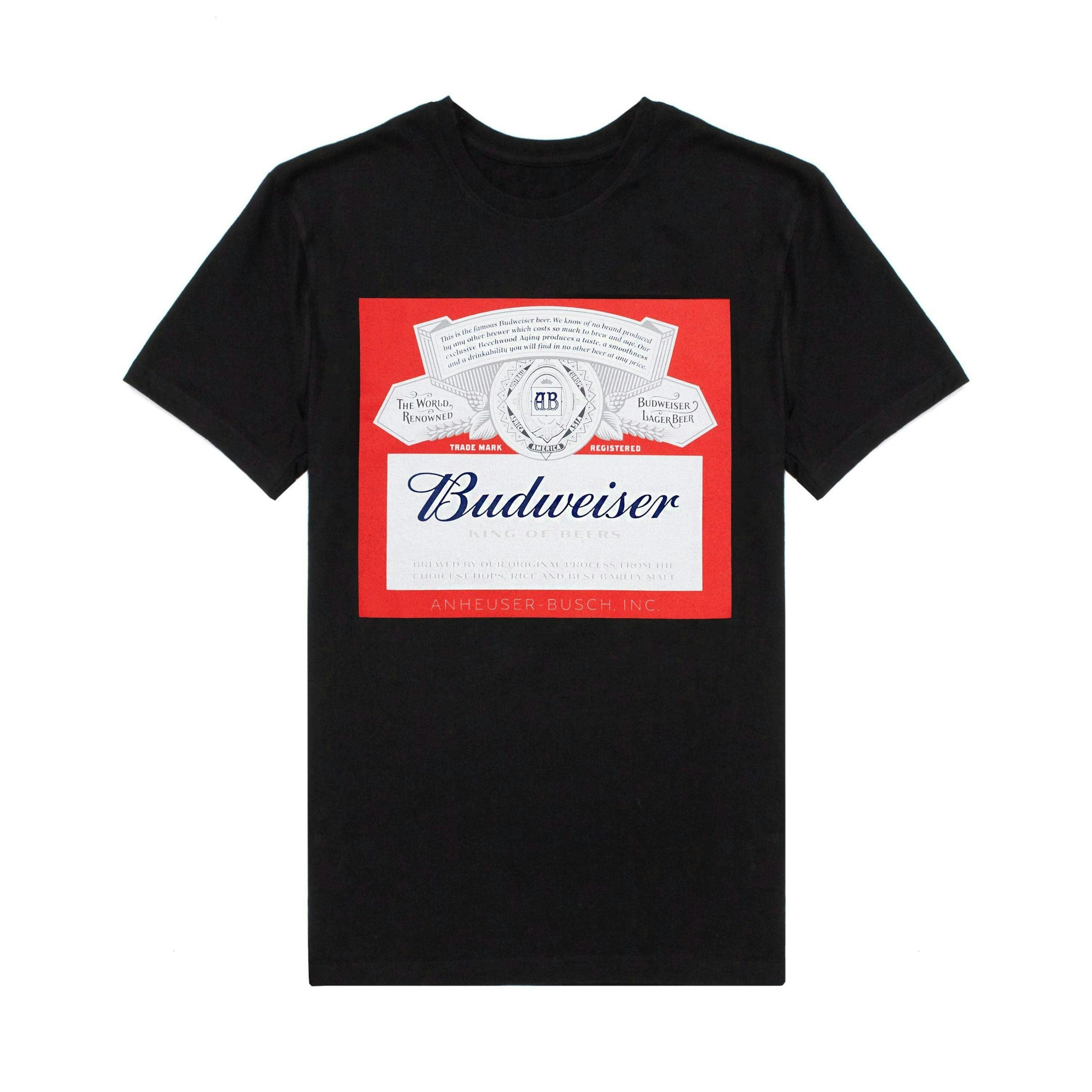 Budweiser Mens Black Logo Short Sleeved T-Shirt by Vanilla Underground , view 1 of 5