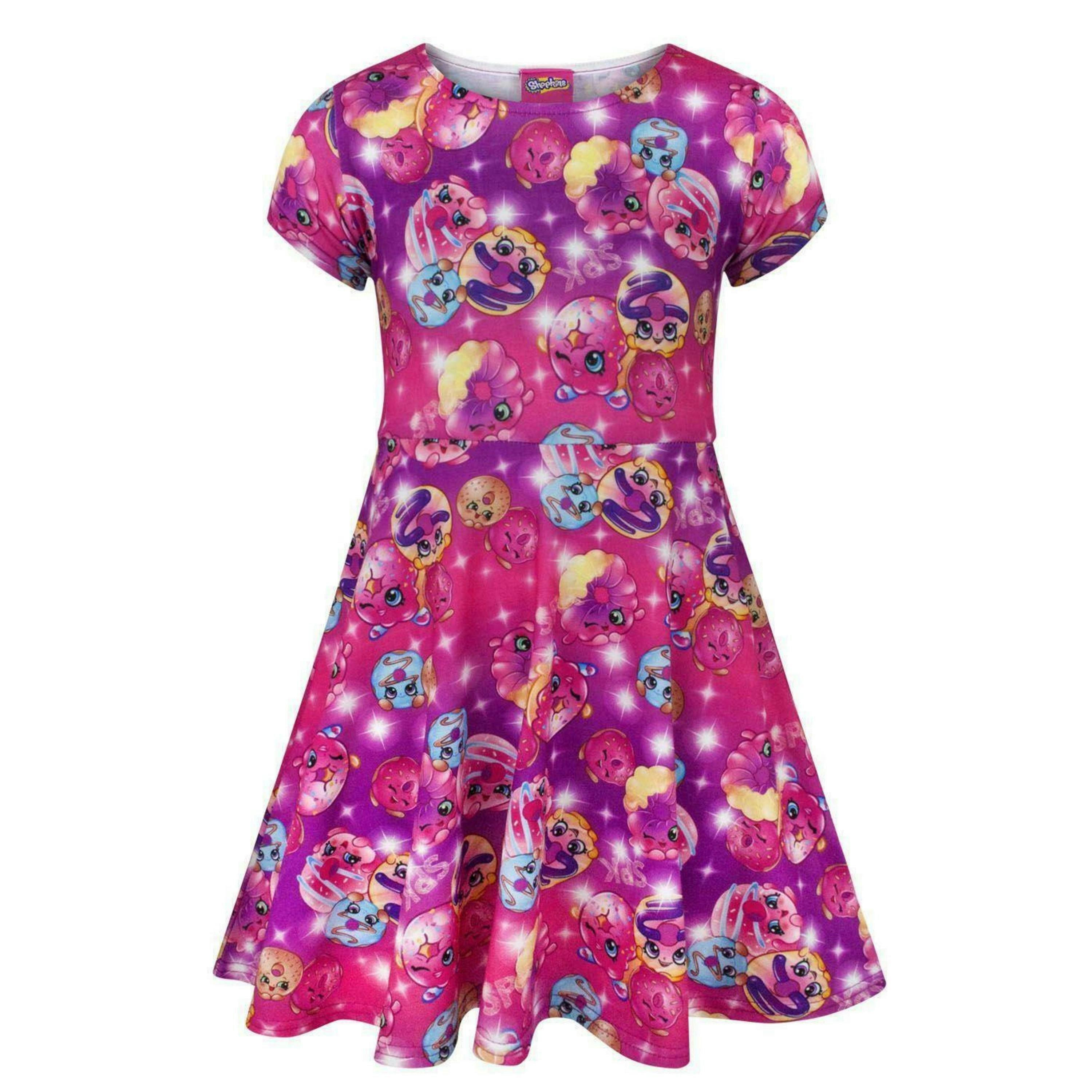 Shopkins Girls Pink Short Sleeve Skater Dress by Vanilla Underground , view 1 of 1
