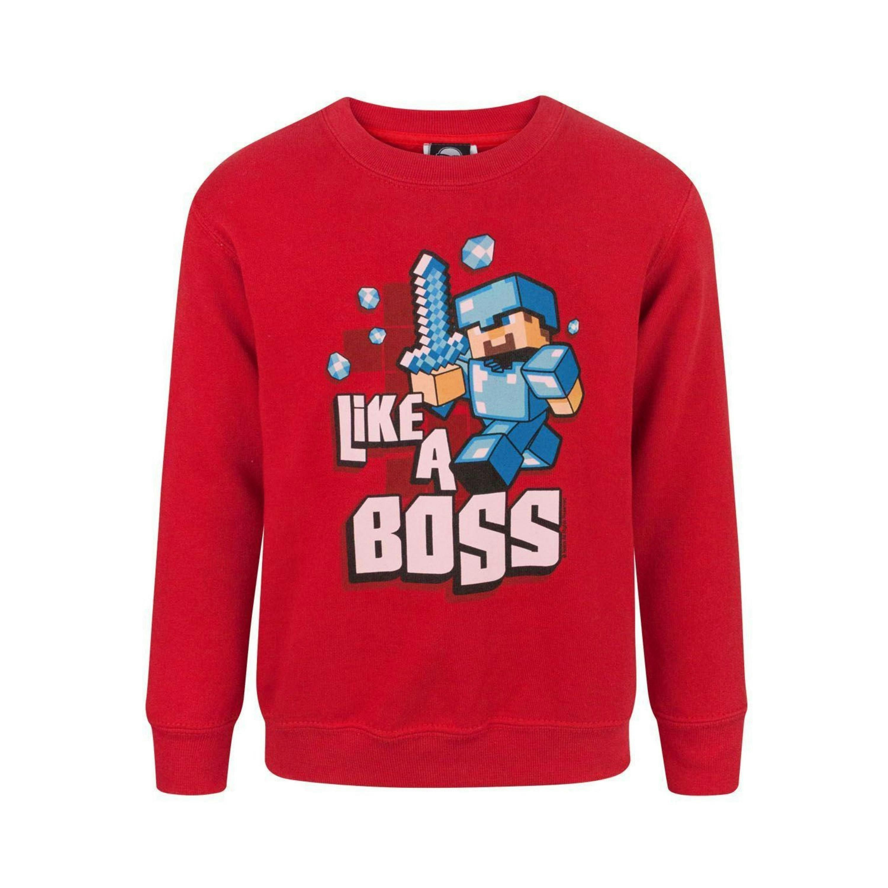 Minecraft Boys Red Like A Boss Boy'S Sweatshirt by Vanilla Underground , view 1 of 3