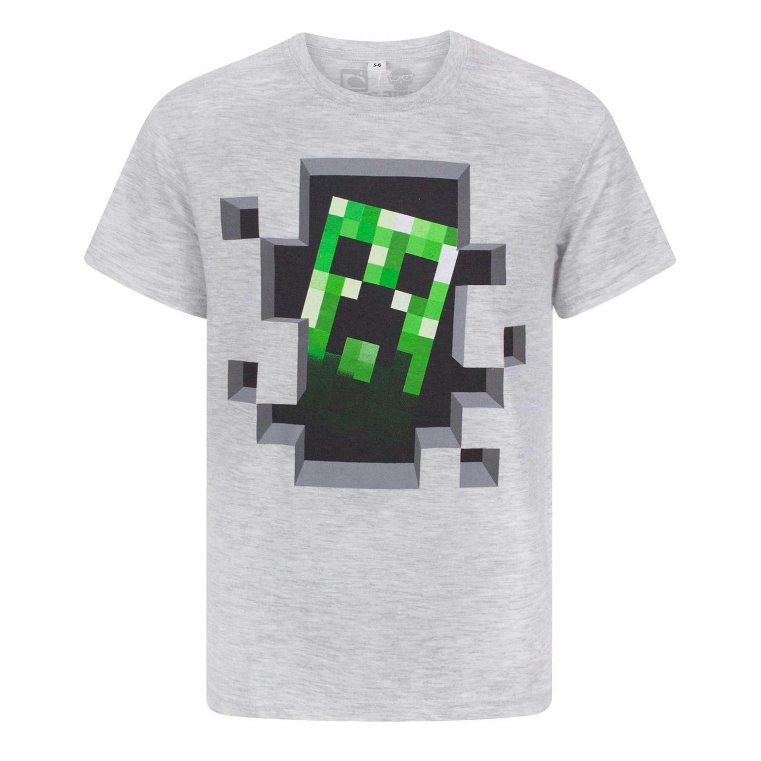 Minecraft Boys Grey Creeper Short Sleeved T-Shirt by Vanilla Underground , view 1 of 2