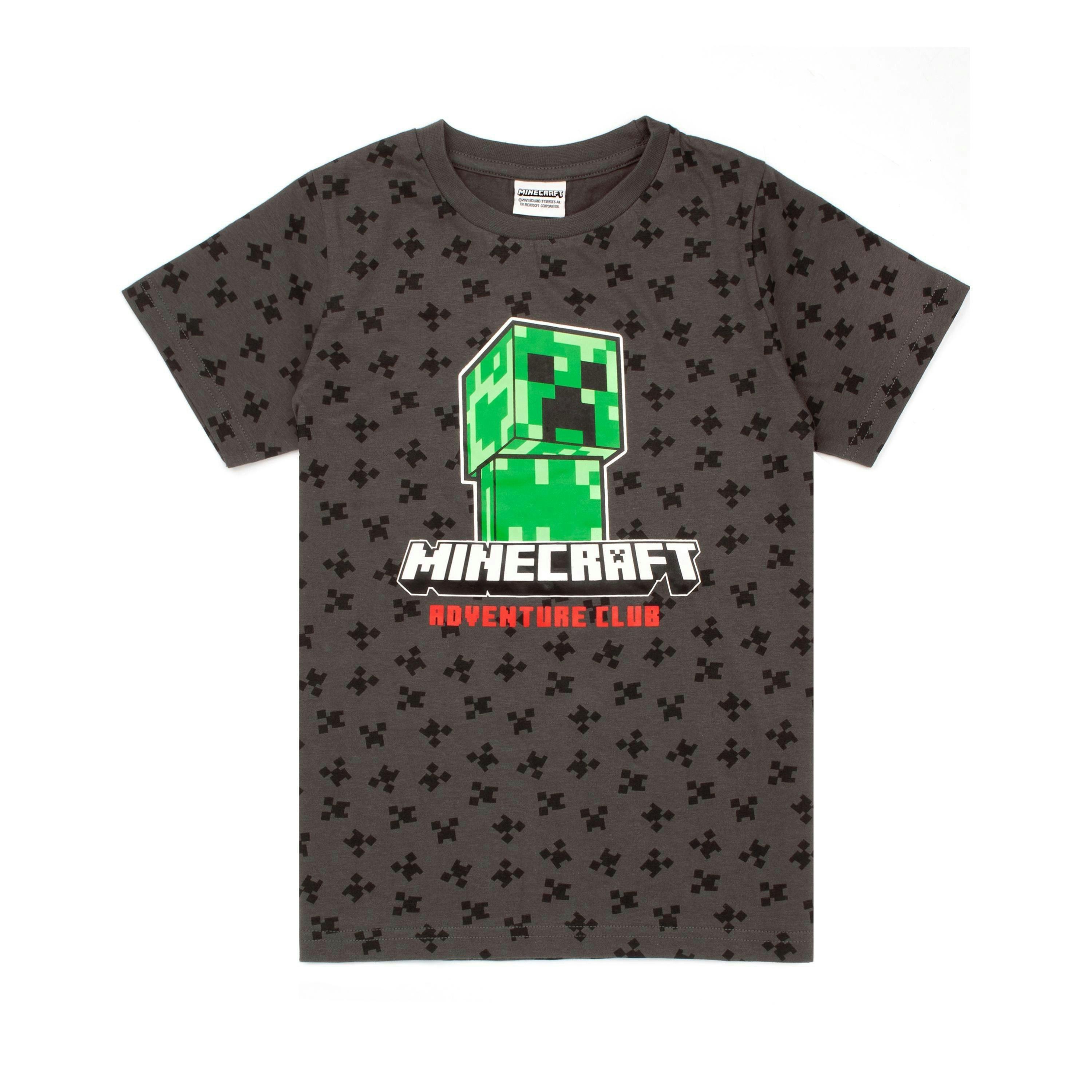 Minecraft Boys Grey Creeper Short Sleeved T-Shirt by Vanilla Underground , view 1 of 5