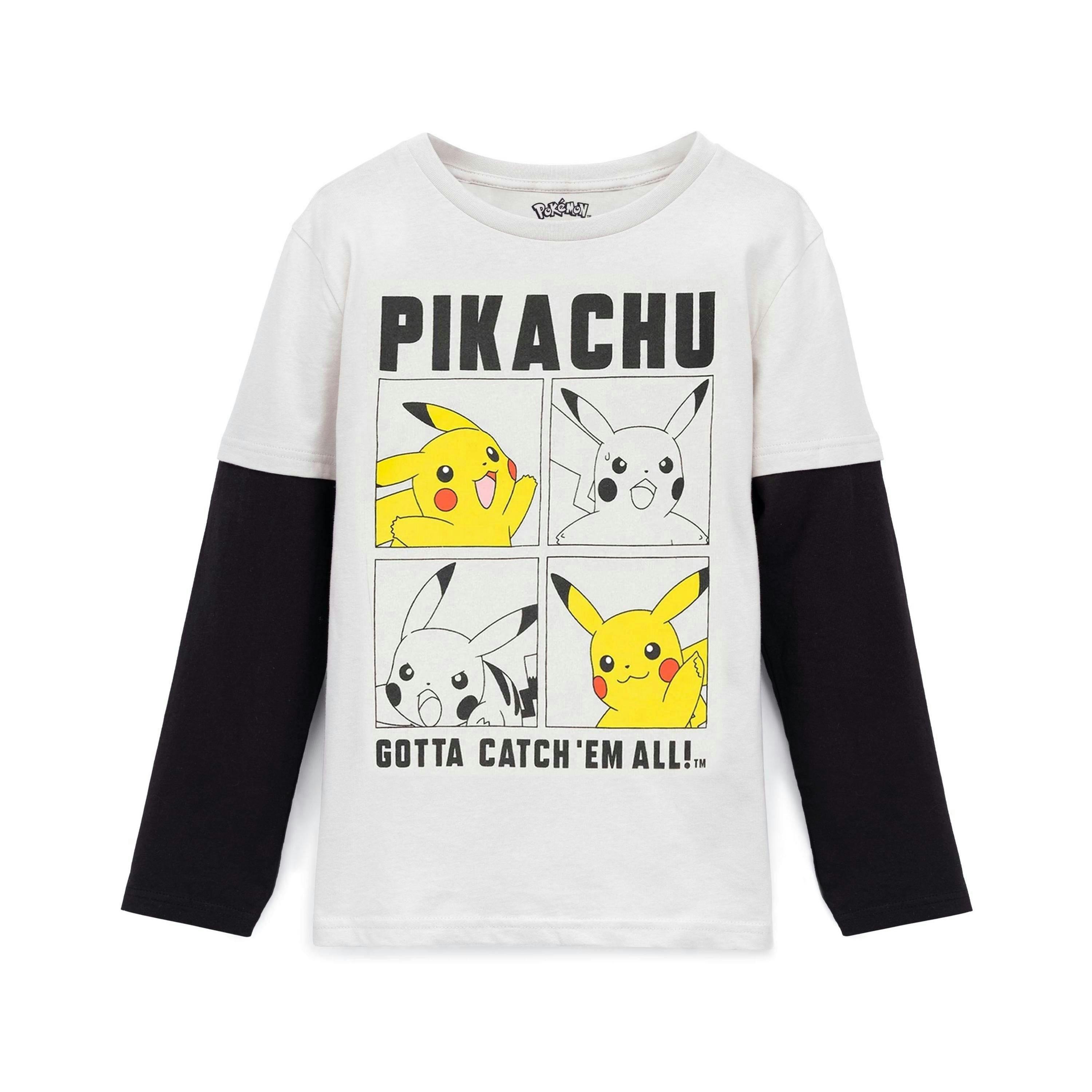 Pokemon Boys Grey Pikachu Long Sleeved T-Shirt by Vanilla Underground , view 1 of 6