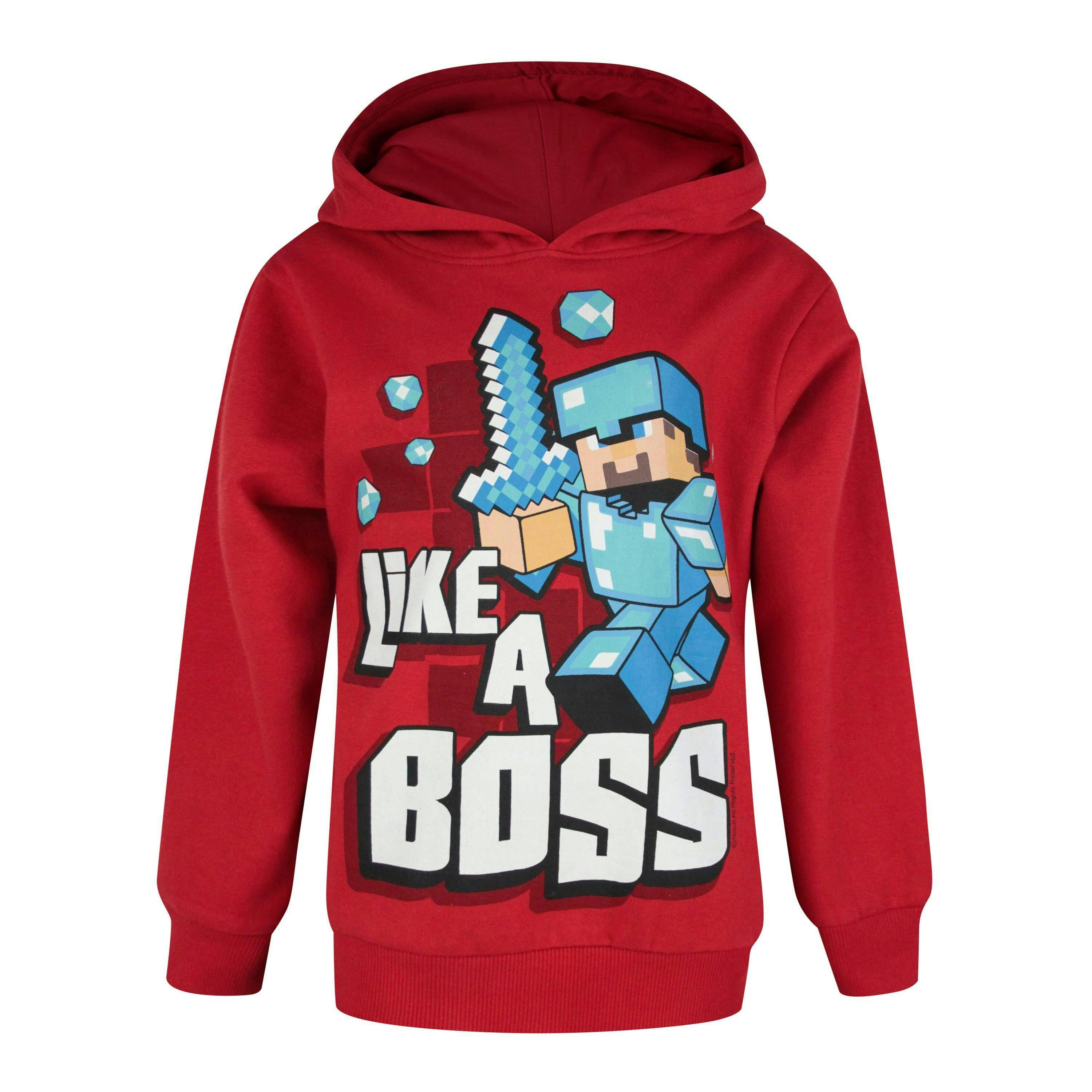 Minecraft Boys Red Like A Boss Boy'S Hoodie by Vanilla Underground , view 1 of 3