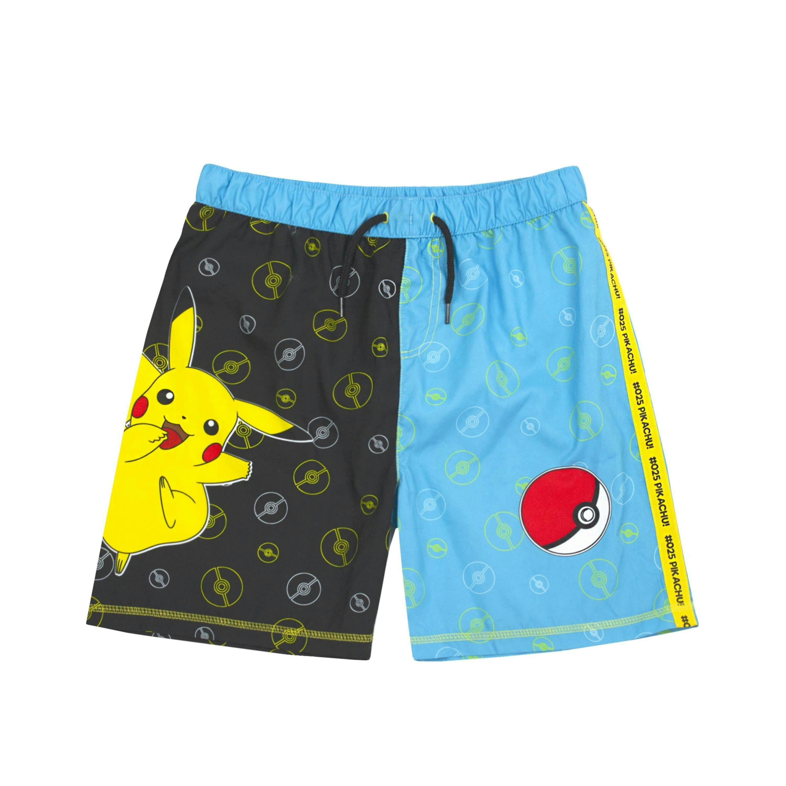 Pokemon Boys Blue Pikachu Mock Drawstring Swim Shorts by Vanilla Underground , view 1 of 6