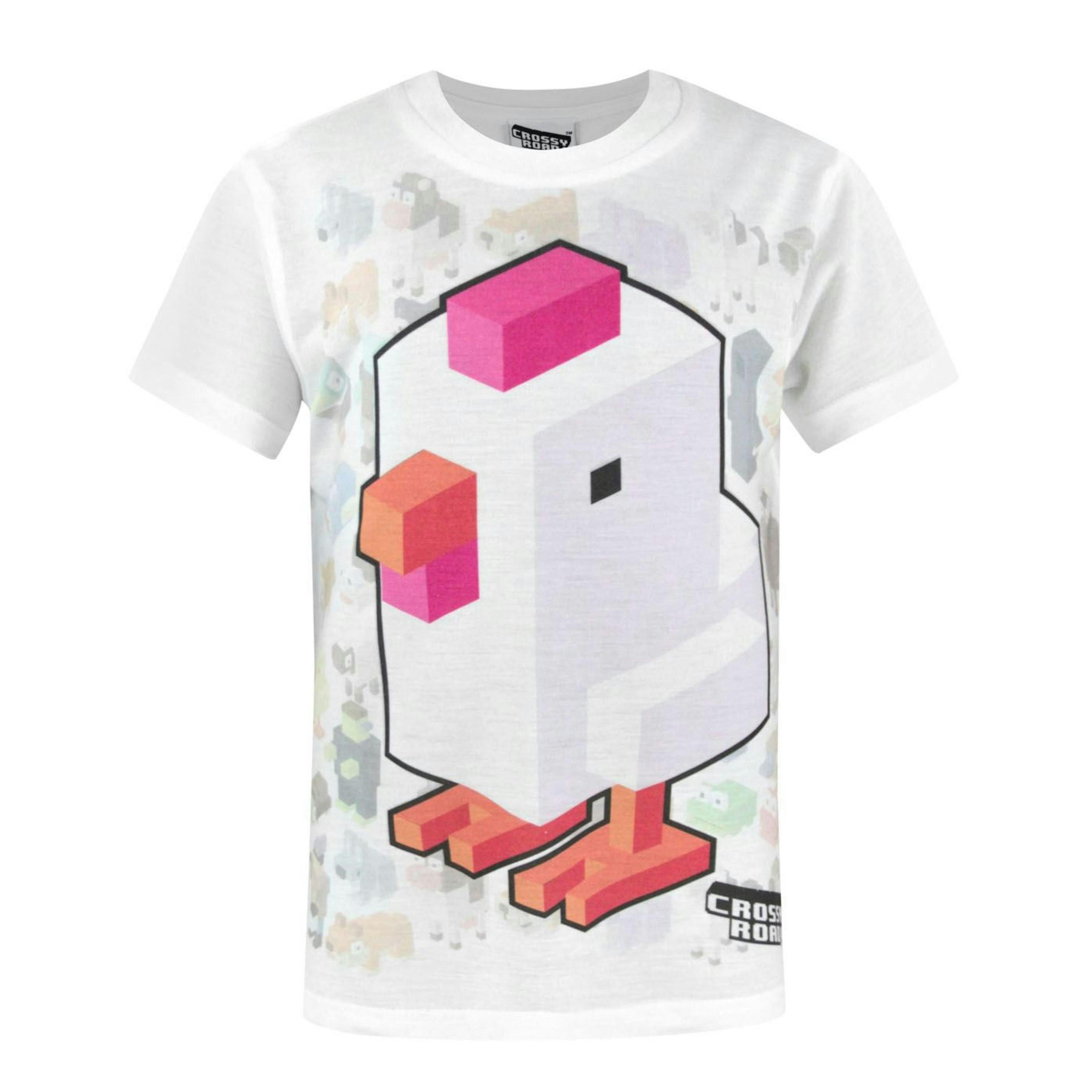 Crossy Road Boys White Sublimation Short Sleeved T-Shirt by Vanilla Underground , view 1 of 2