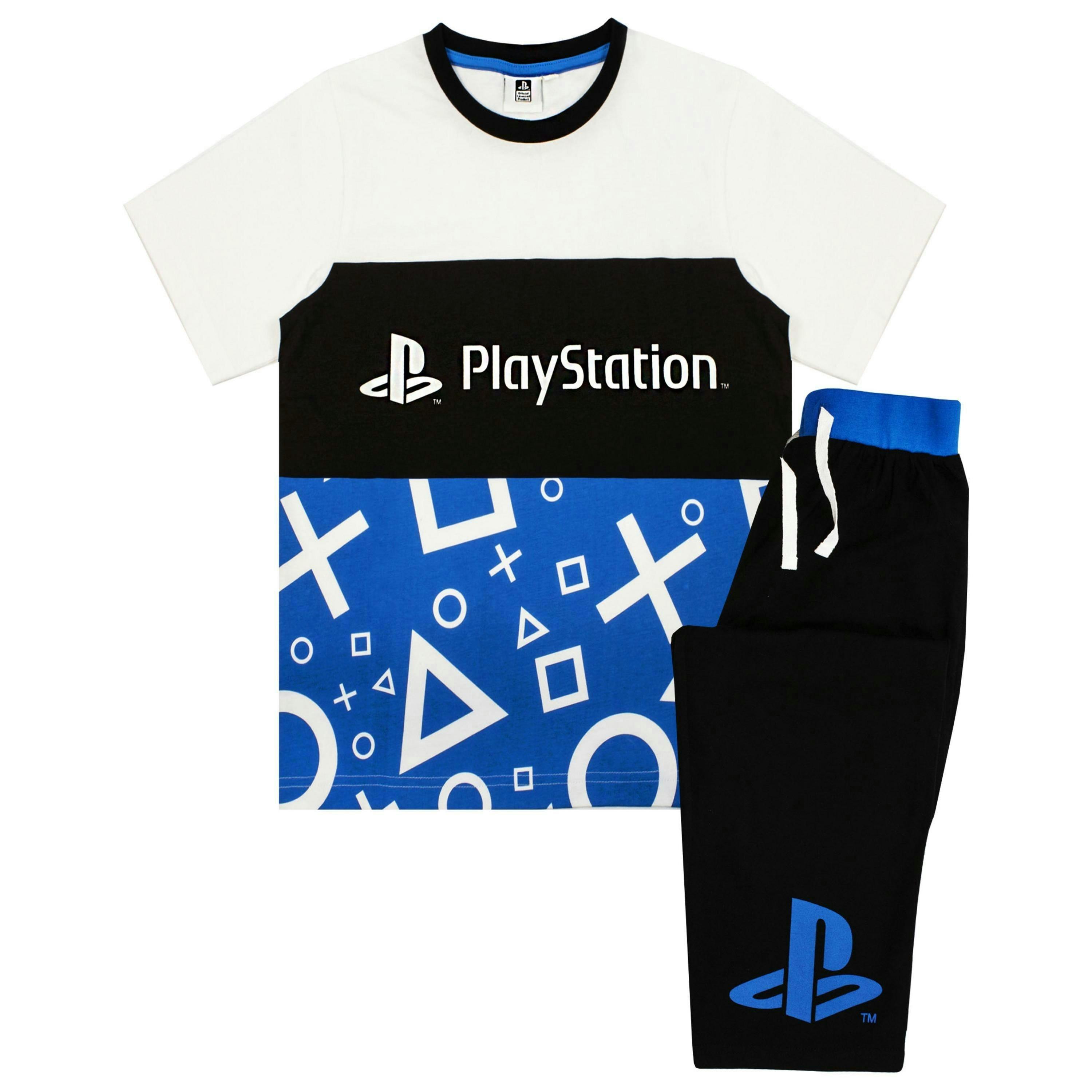 PlayStation Boys Black Logo Controller Symbols Print Short Sleeve Short Leg Pyjama Set [dis] by Vanilla Underground , view 1 of 6