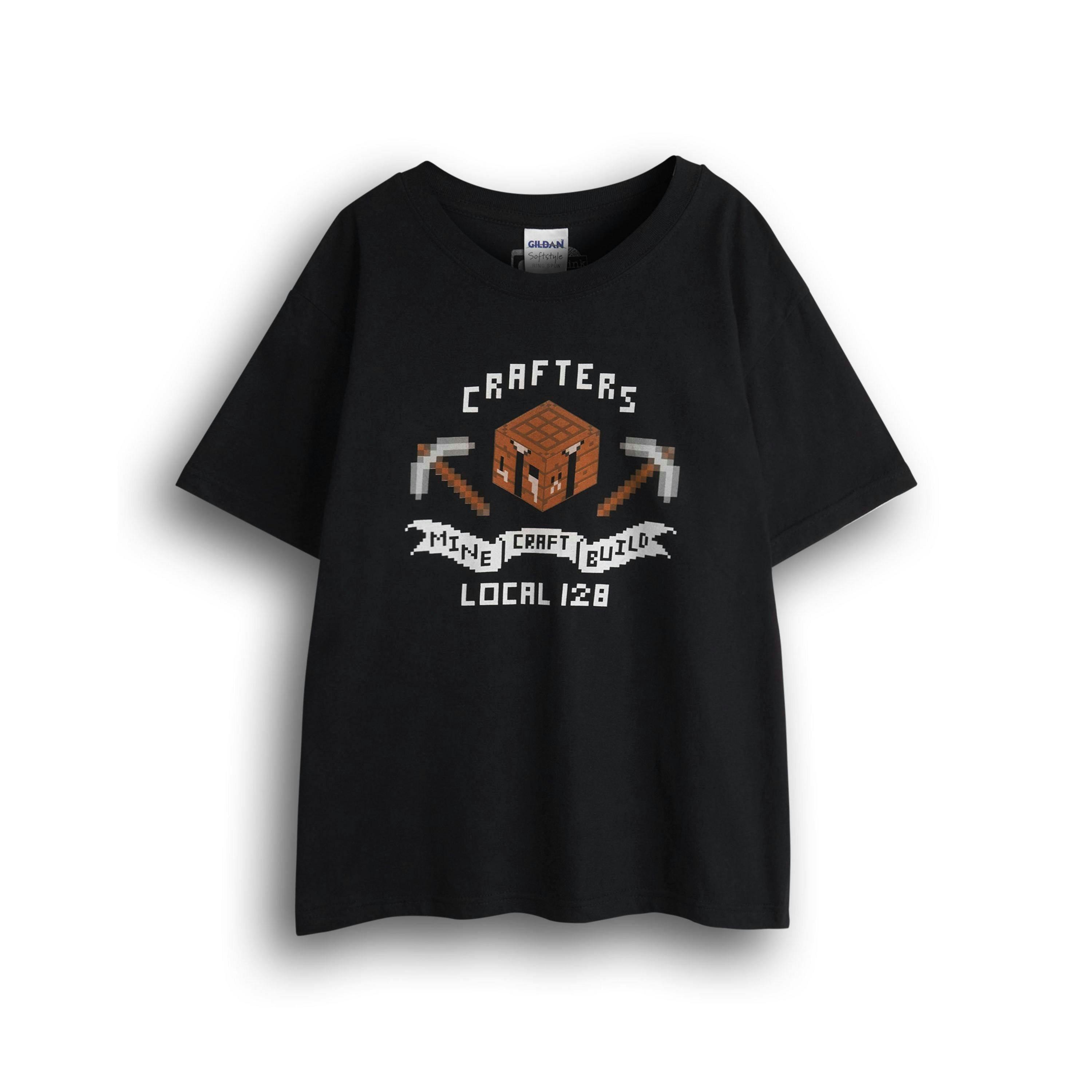 Minecraft Boys Black Short Sleeved T-Shirt by Vanilla Underground , view 1 of 6