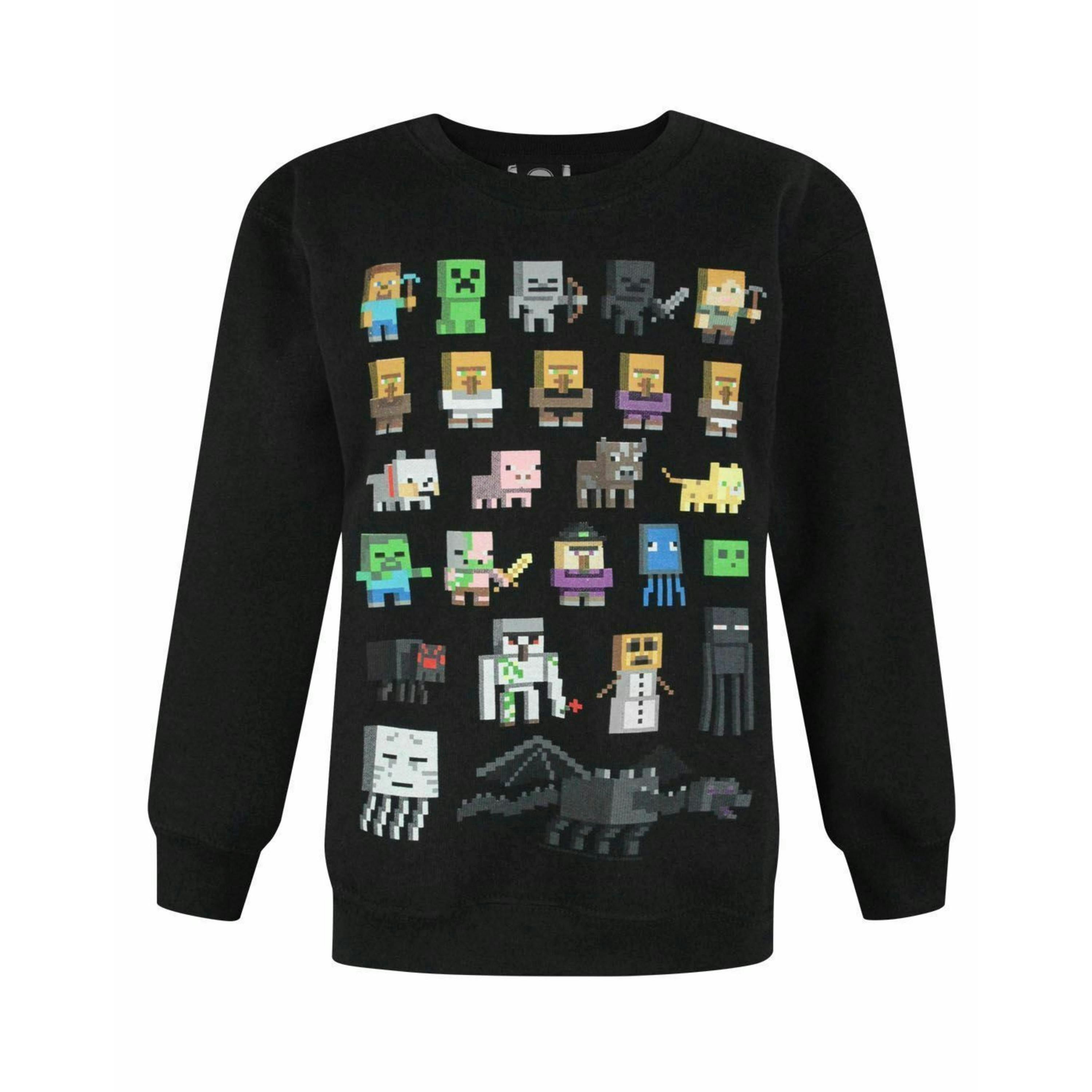 Minecraft Boys Black Character Placement Print Sweatshirt [dis] by Vanilla Underground , view 1 of 3