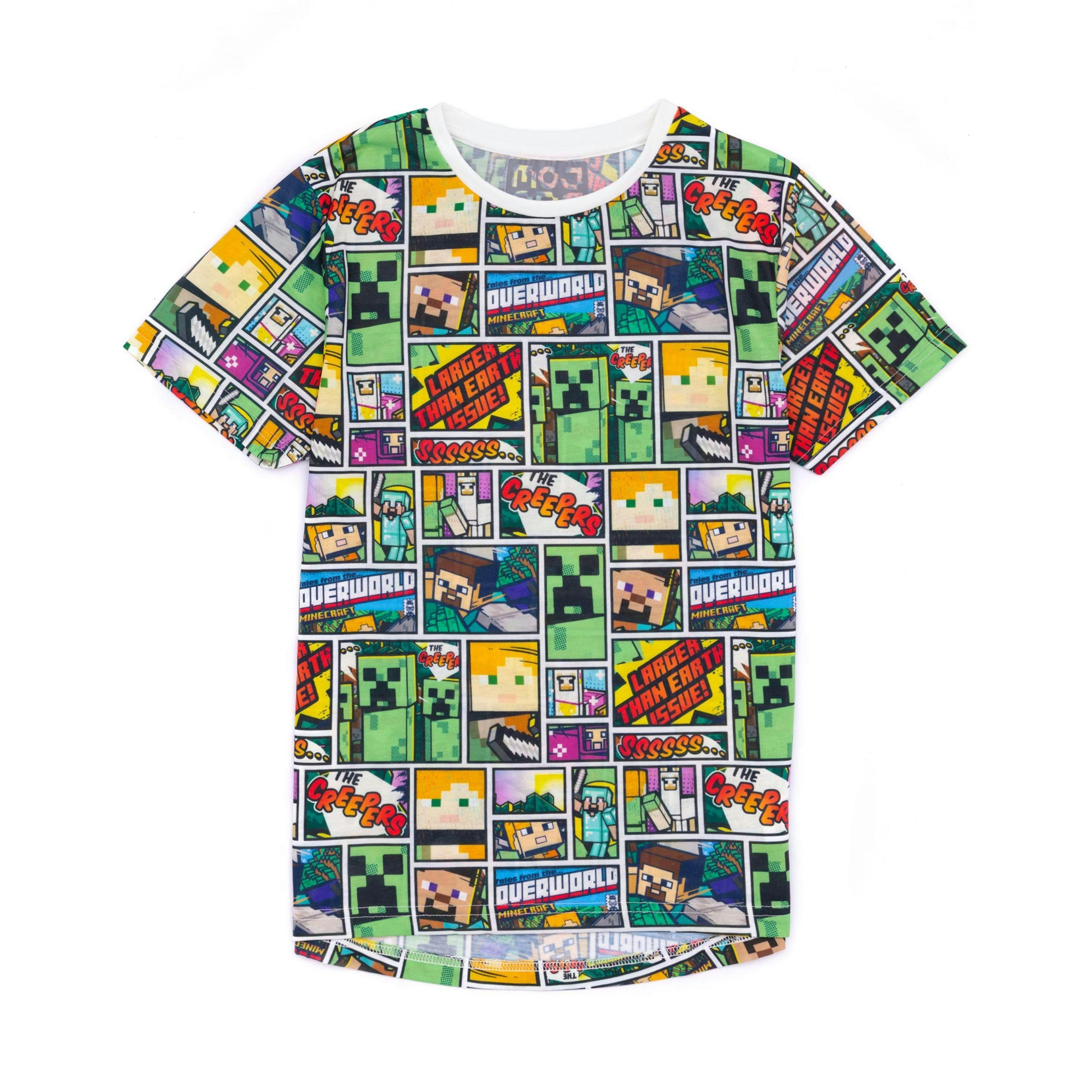 Minecraft Unisex Kids Black Overworld Creeper Character All-Over Print Short Sleeved T-Shirt [dis] by Vanilla Underground , view 1 of 5