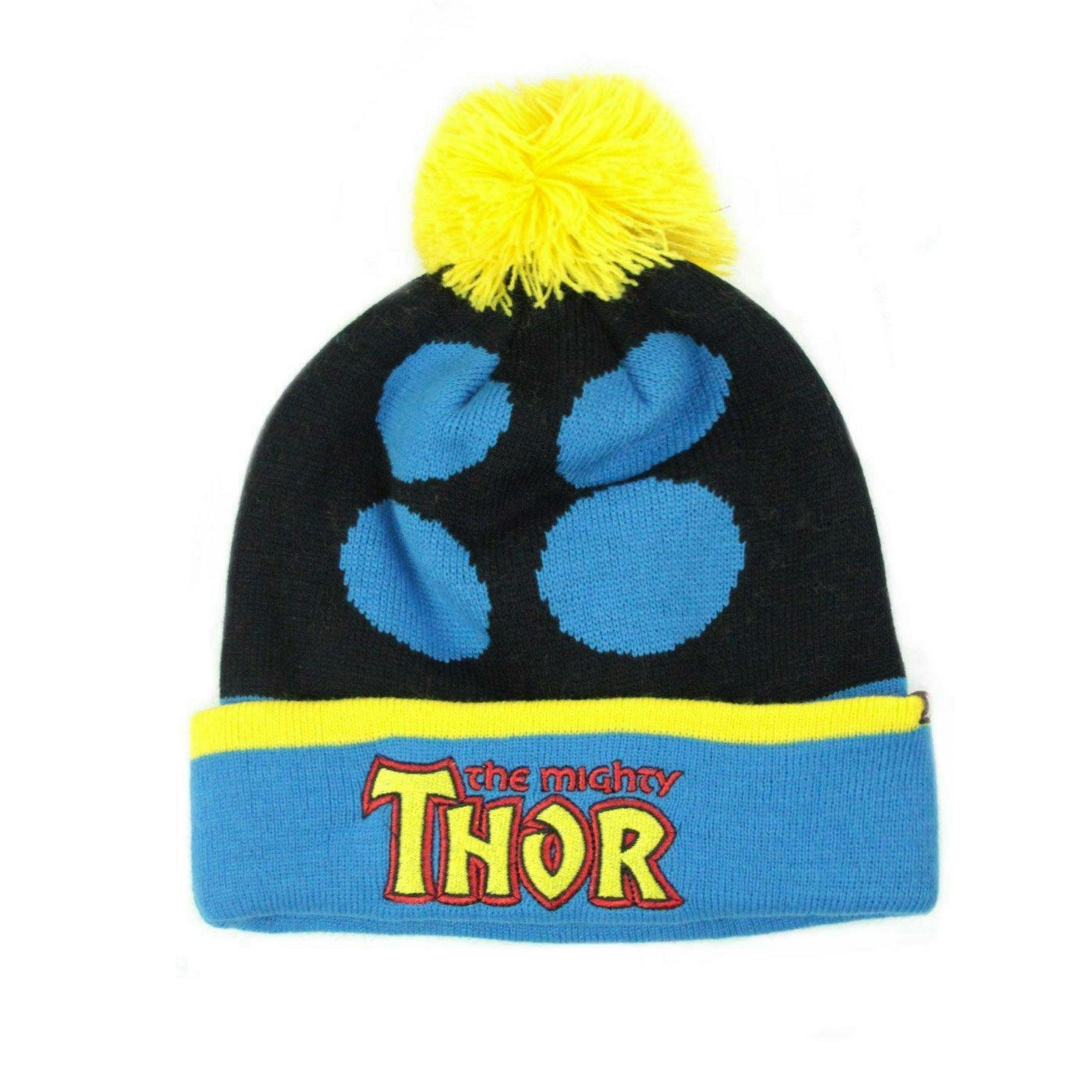 Marvel Unisex Black Thor Bobble Hat (One Size) by Vanilla Underground , view 1 of 3