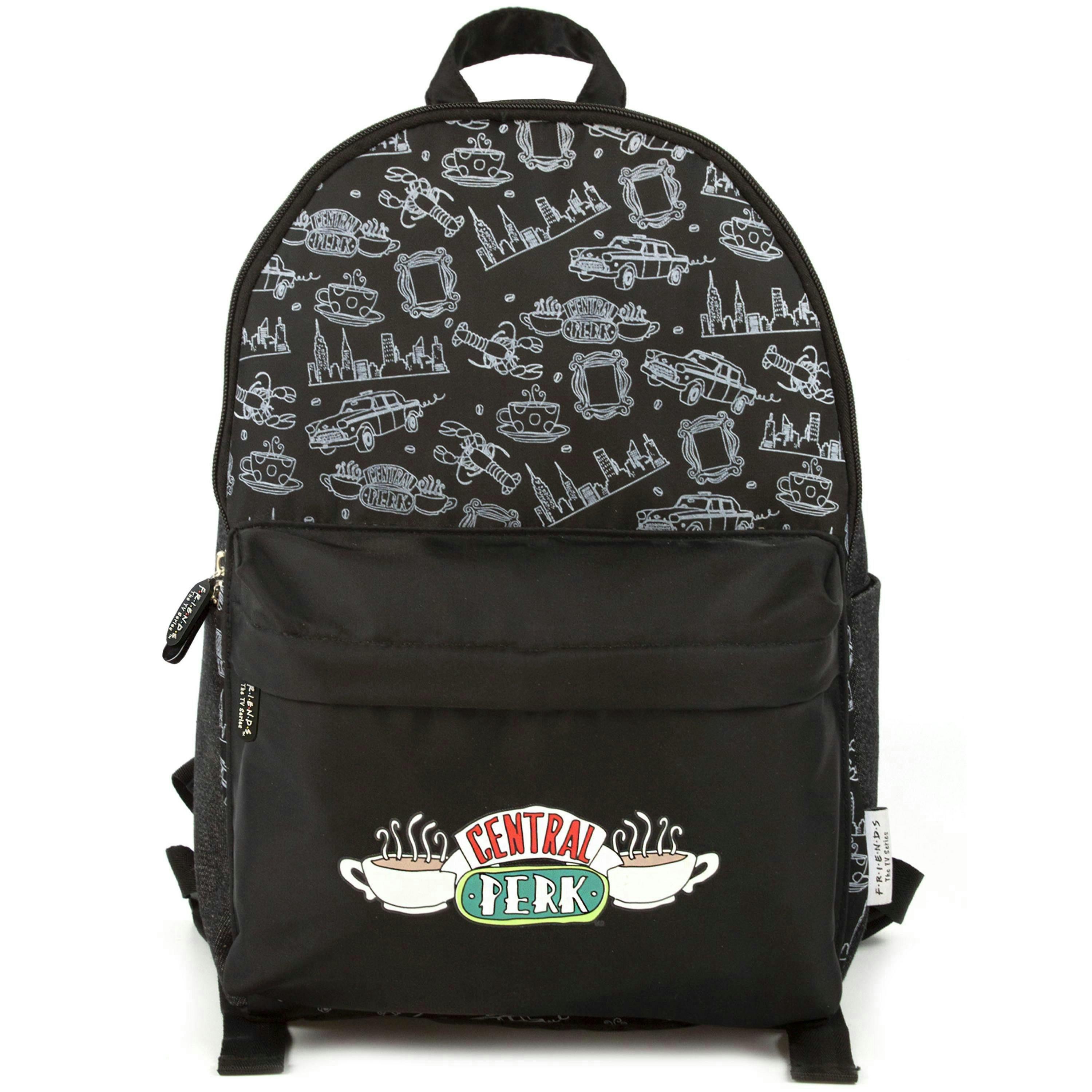 Friends Unisex Kids Black Central Perk Logo Backpack (One Size) by Vanilla Underground , view 2 of 5
