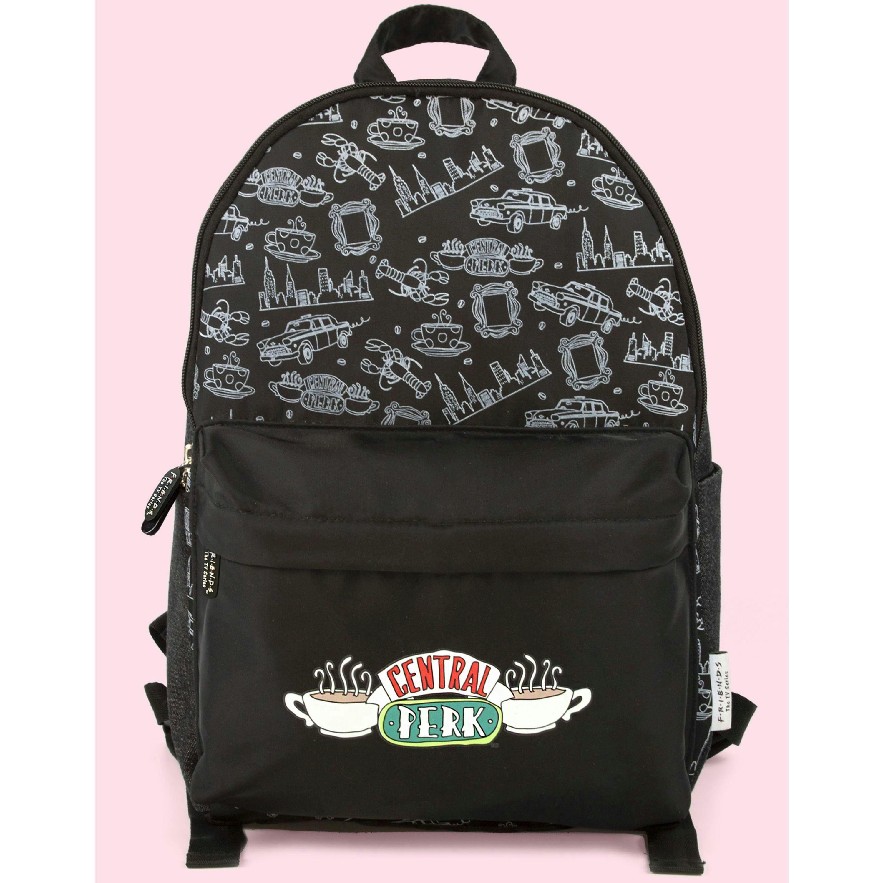 Friends Unisex Kids Black Central Perk Logo Backpack (One Size) by Vanilla Underground , view 3 of 5