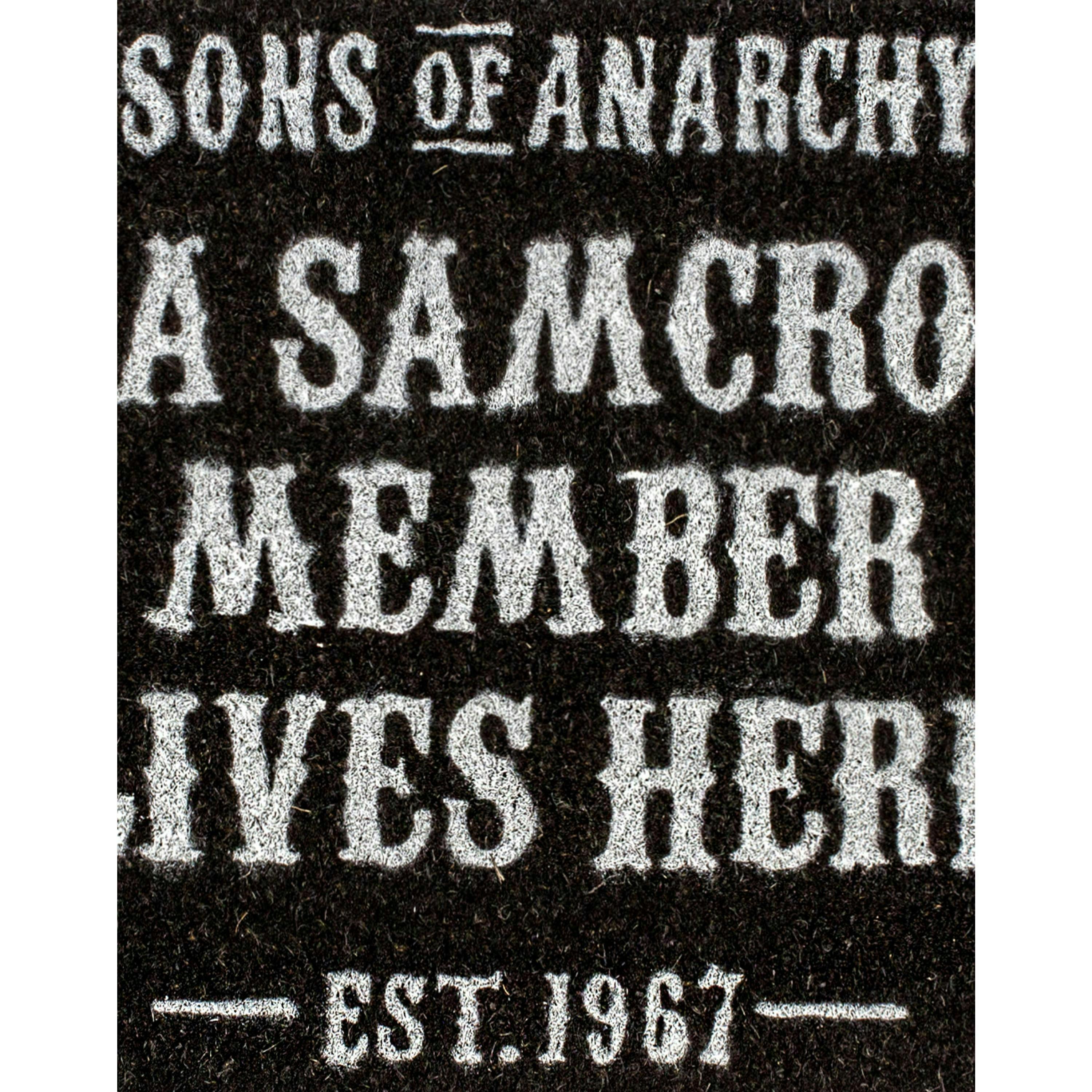 Sons of Anarchy Unisex Black Skull Graphic With Samcro Text Coir Door Mat (One Size) by Vanilla Underground , view 2 of 2