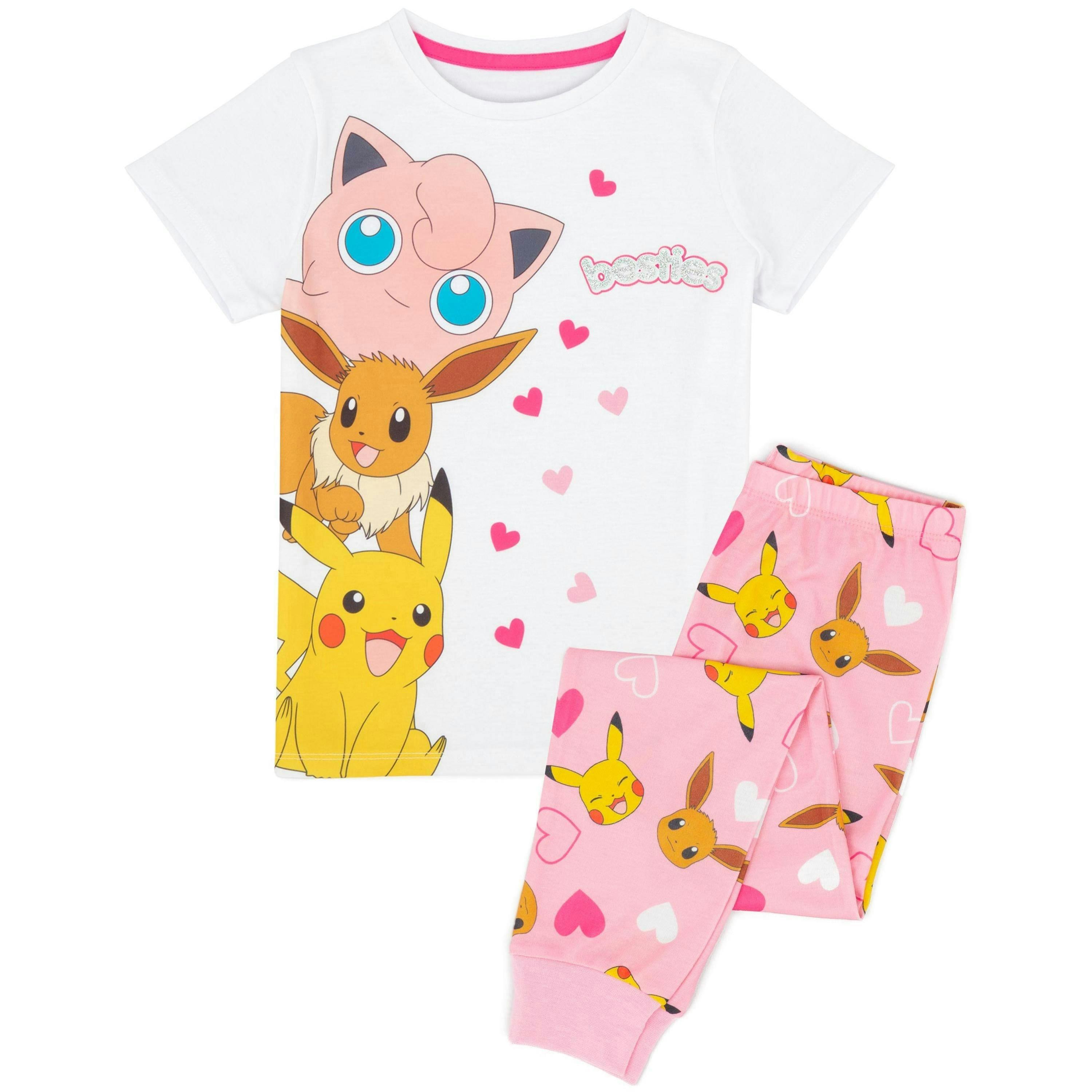 Pokemon Girls Pink Frills Long Sleeve Long Leg Pyjama Set by Vanilla Underground , view 1 of 6