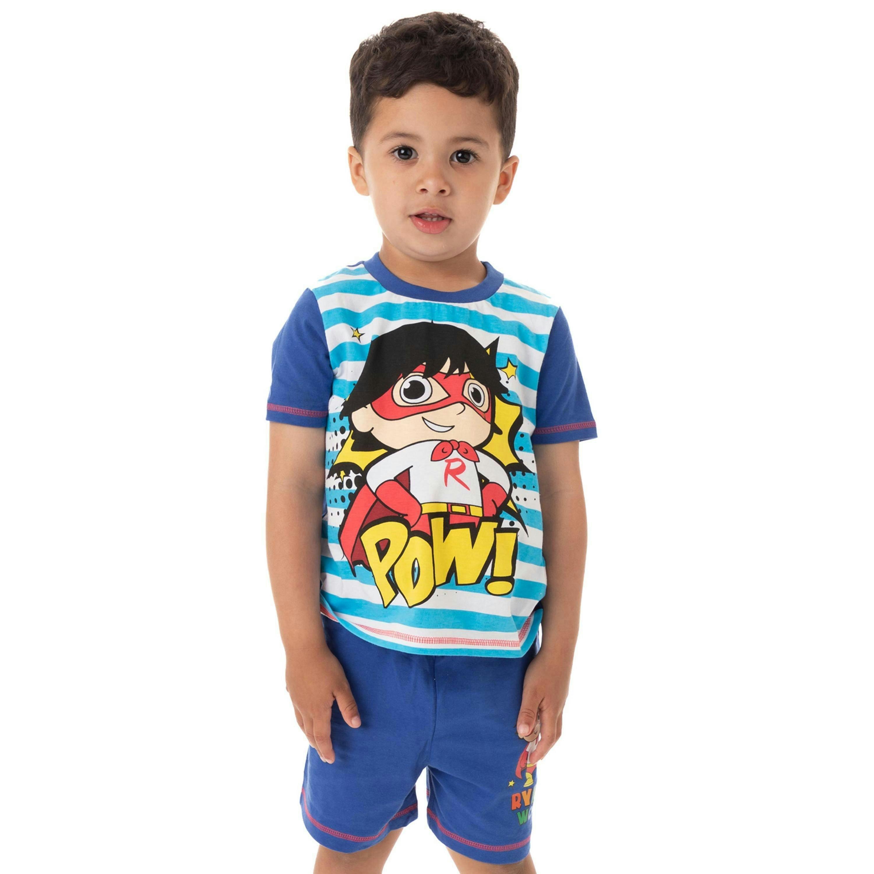 Ryans World Boys Blue Ryan'S World Short Sleeve Short Leg Pyjama Set by Vanilla Underground , view 1 of 6