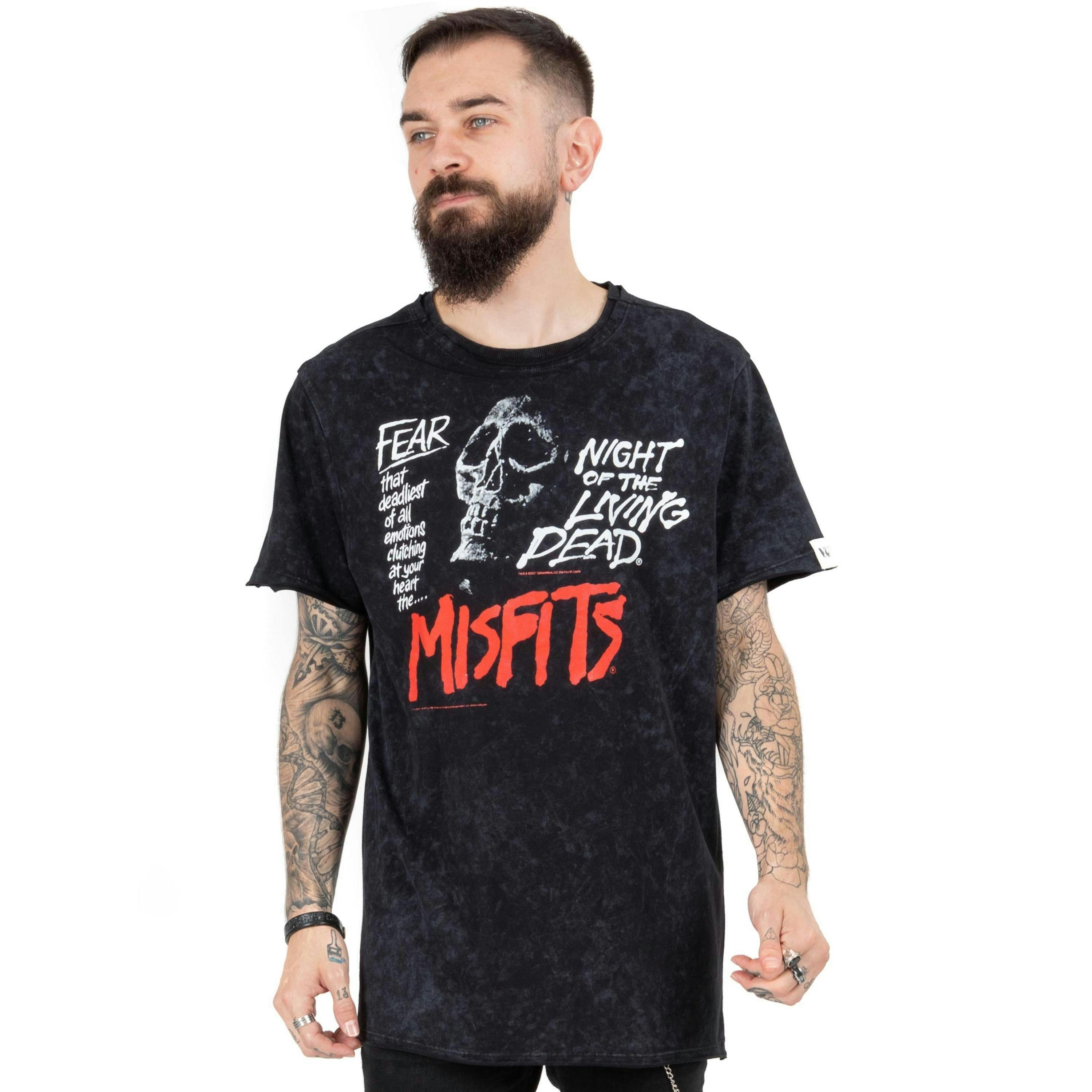 Misfits Mens Black Album Artwork Short Sleeved T-Shirt by Vanilla Underground , view 1 of 5