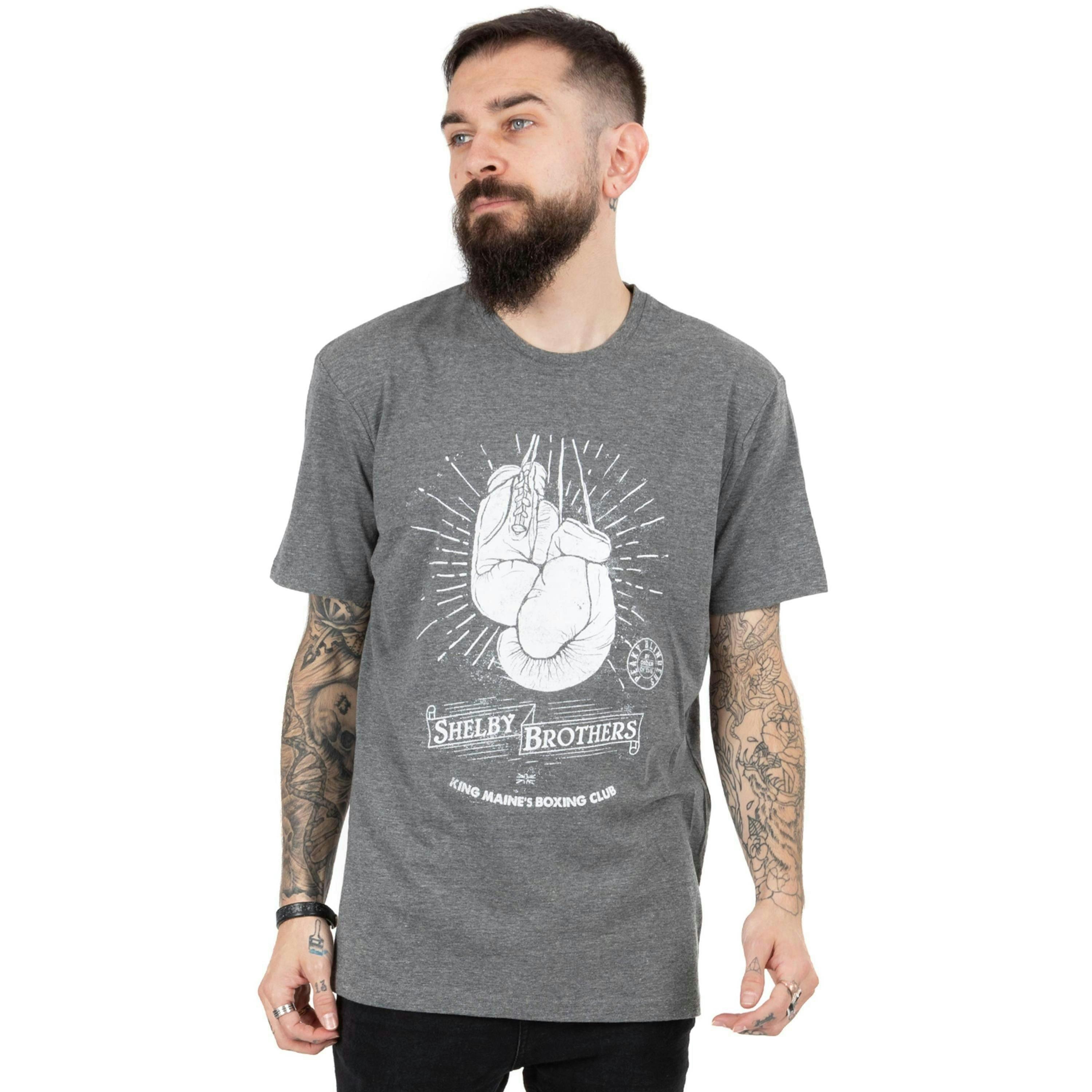 Peaky Blinders Mens Grey Shelby Brothers Short Sleeved T-Shirt by Vanilla Underground , view 1 of 6