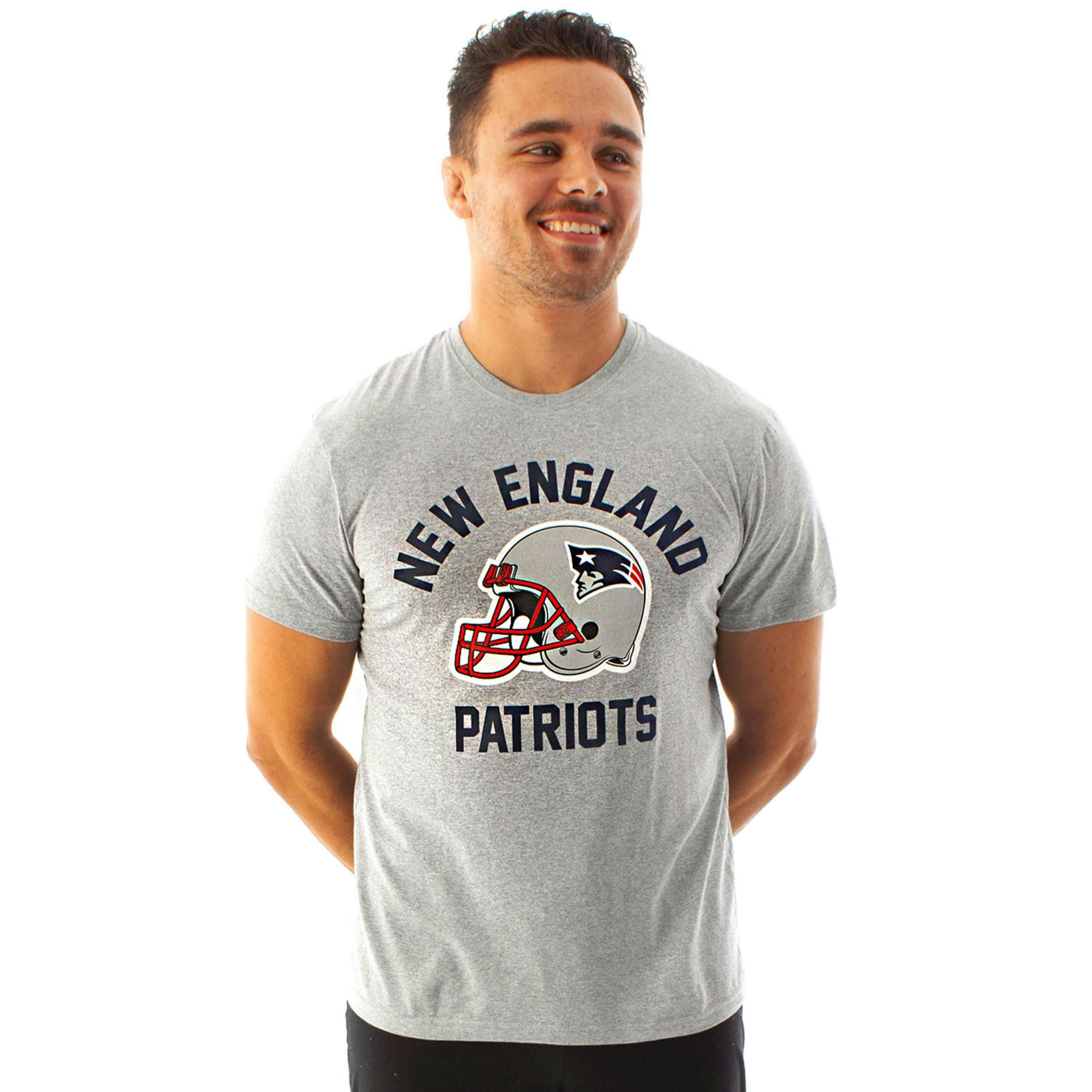 NFL Mens Grey New England Patriots Short Sleeved T-Shirt by Vanilla Underground , view 1 of 5