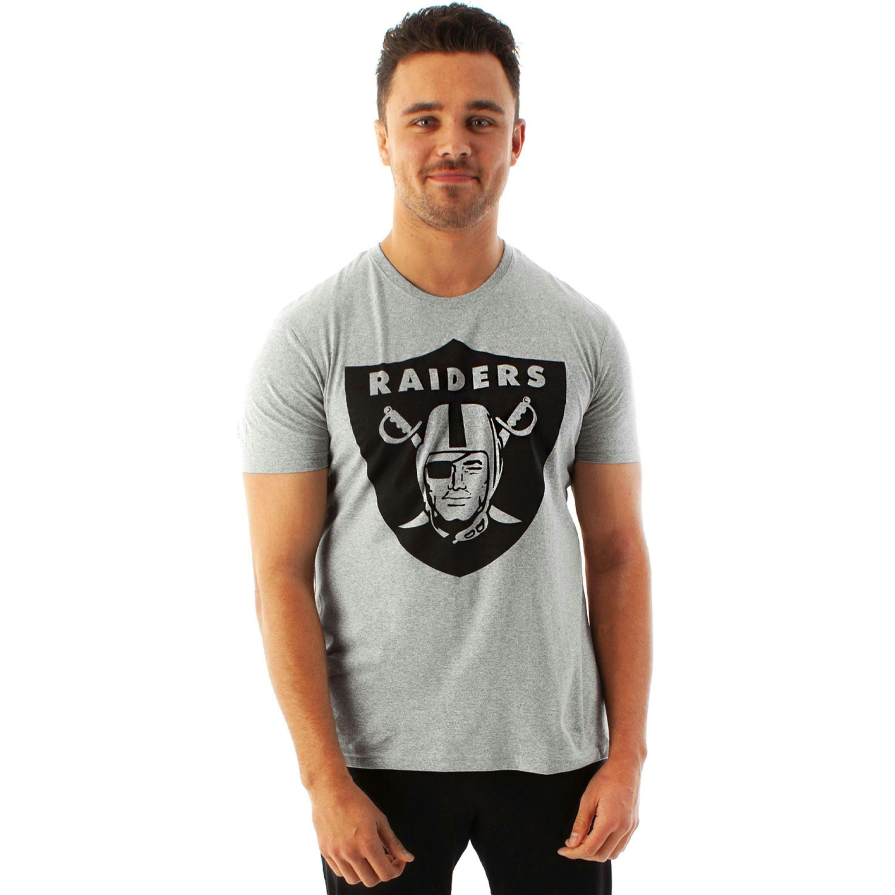 NFL Mens Grey Las Vegas Raiders Short Sleeved T-Shirt by Vanilla Underground , view 1 of 5