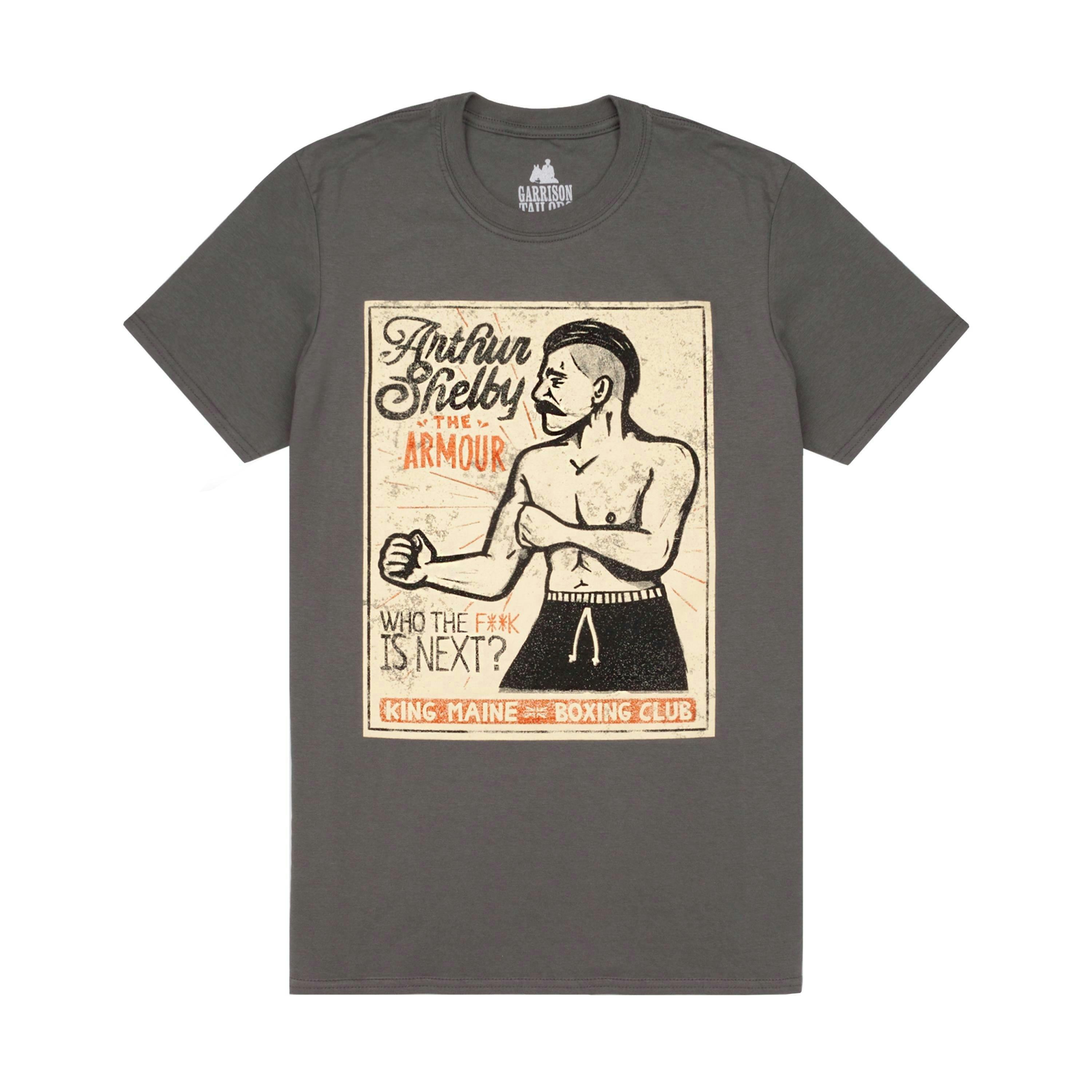 Peaky Blinders Mens Grey Arthur Shelby Short Sleeved T-Shirt by Vanilla Underground , view 1 of 6