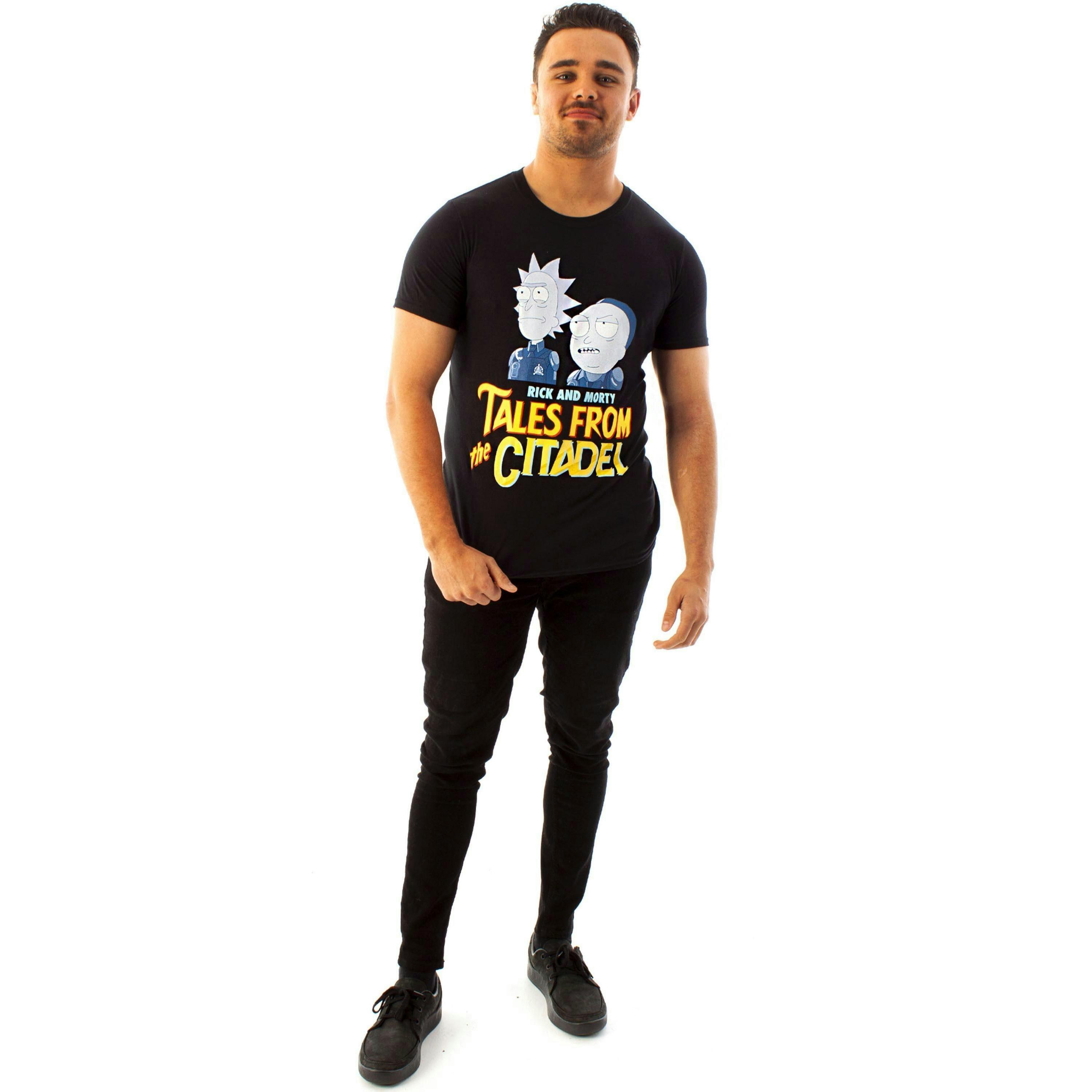 Rick And Morty Mens Black Short Sleeved T-Shirt by Vanilla Underground , view 1 of 6