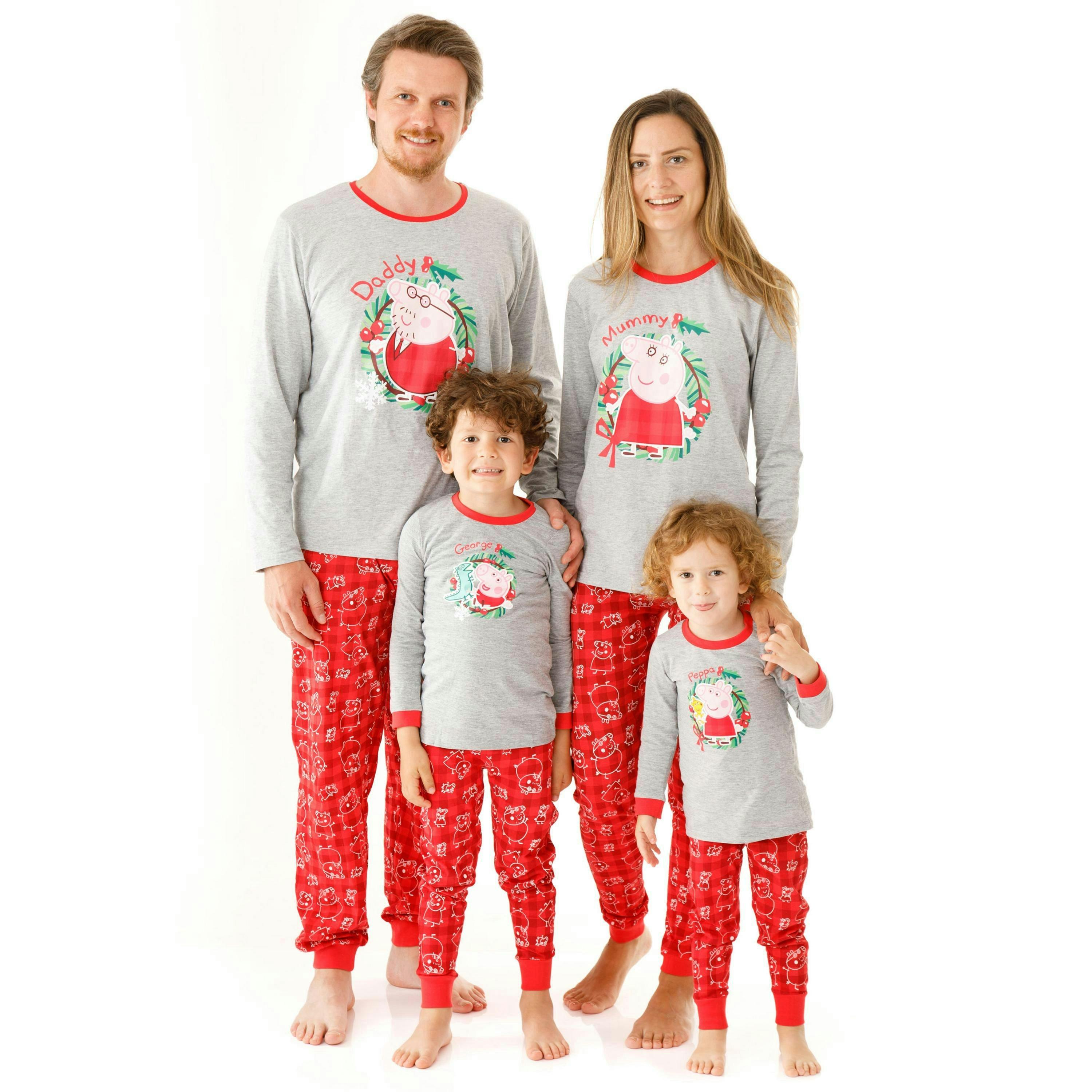 Peppa Pig Mens Red Daddy Pig Long Sleeve Long Leg Pyjama Set [dis] by Vanilla Underground , view 1 of 2
