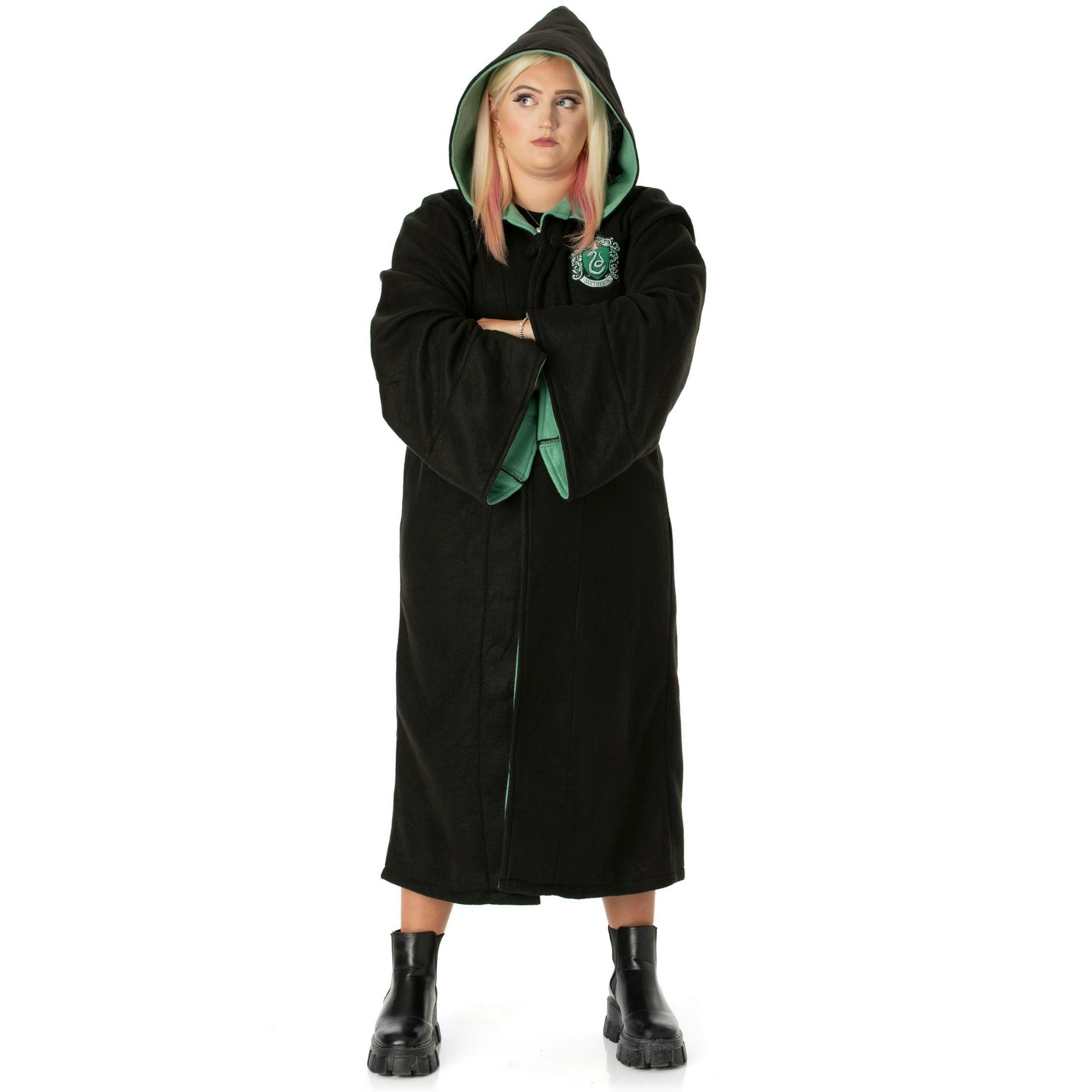 Harry Potter Unisex Black Gryffindor, Slytherin, Hufflepuff, Ravenclaw Gown (One Size) by Vanilla Underground , view 6 of 6
