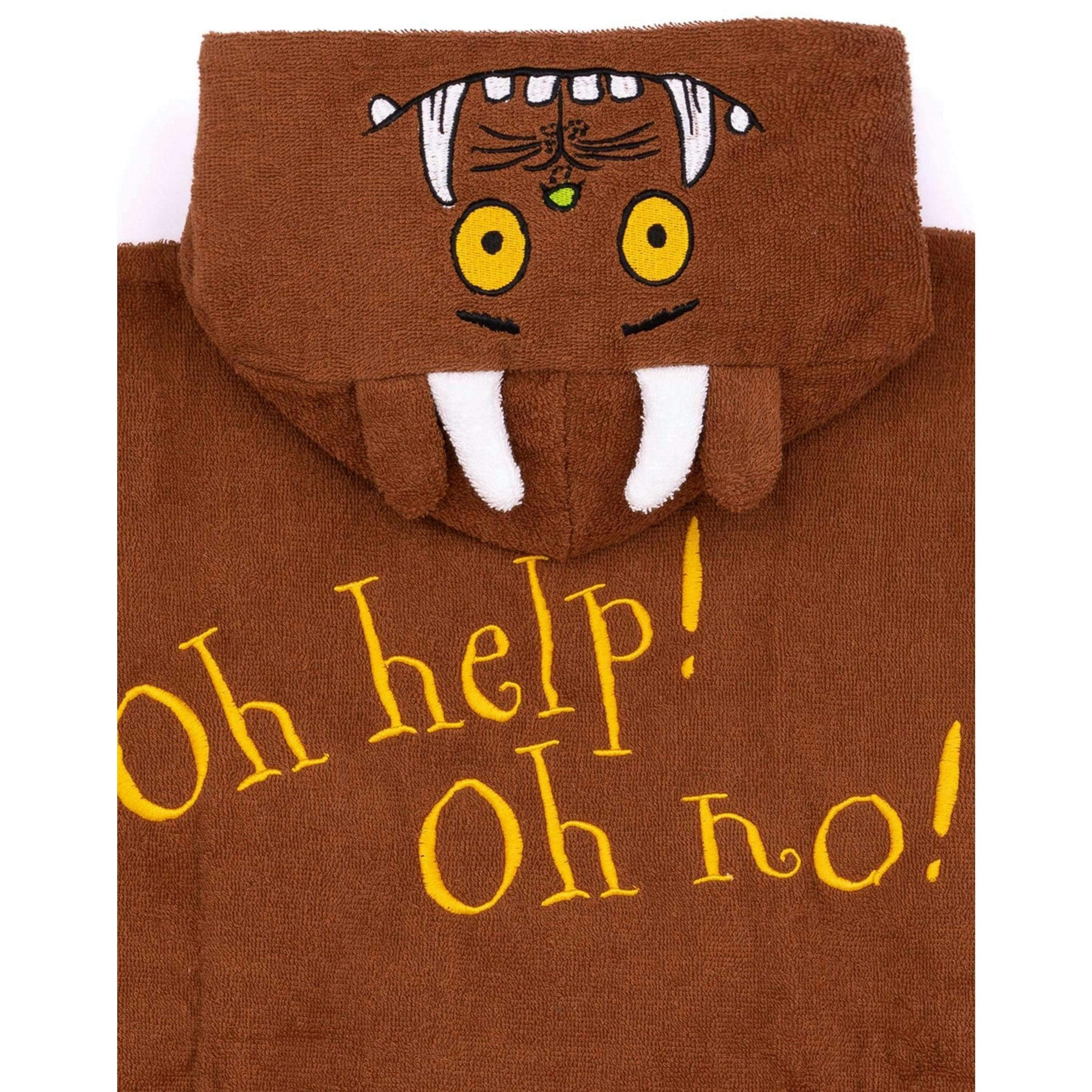 Gruffalo & Friends Unisex Kids Brown Poncho Towel (One Size) by Vanilla Underground , view 3 of 6