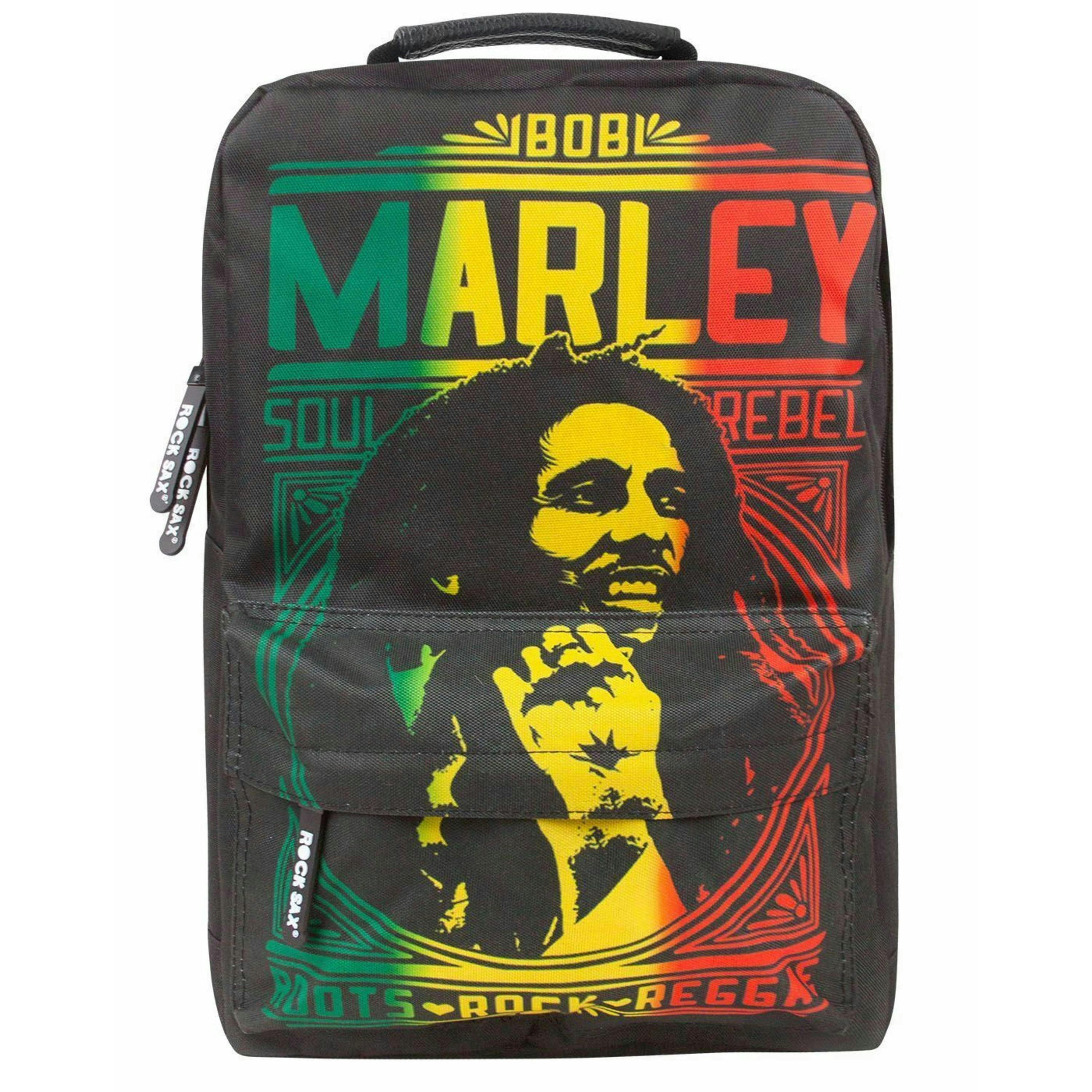 Rock Sax Unisex Black Bob Marley Backpack (One Size) [dis] by Vanilla Underground , view 2 of 4