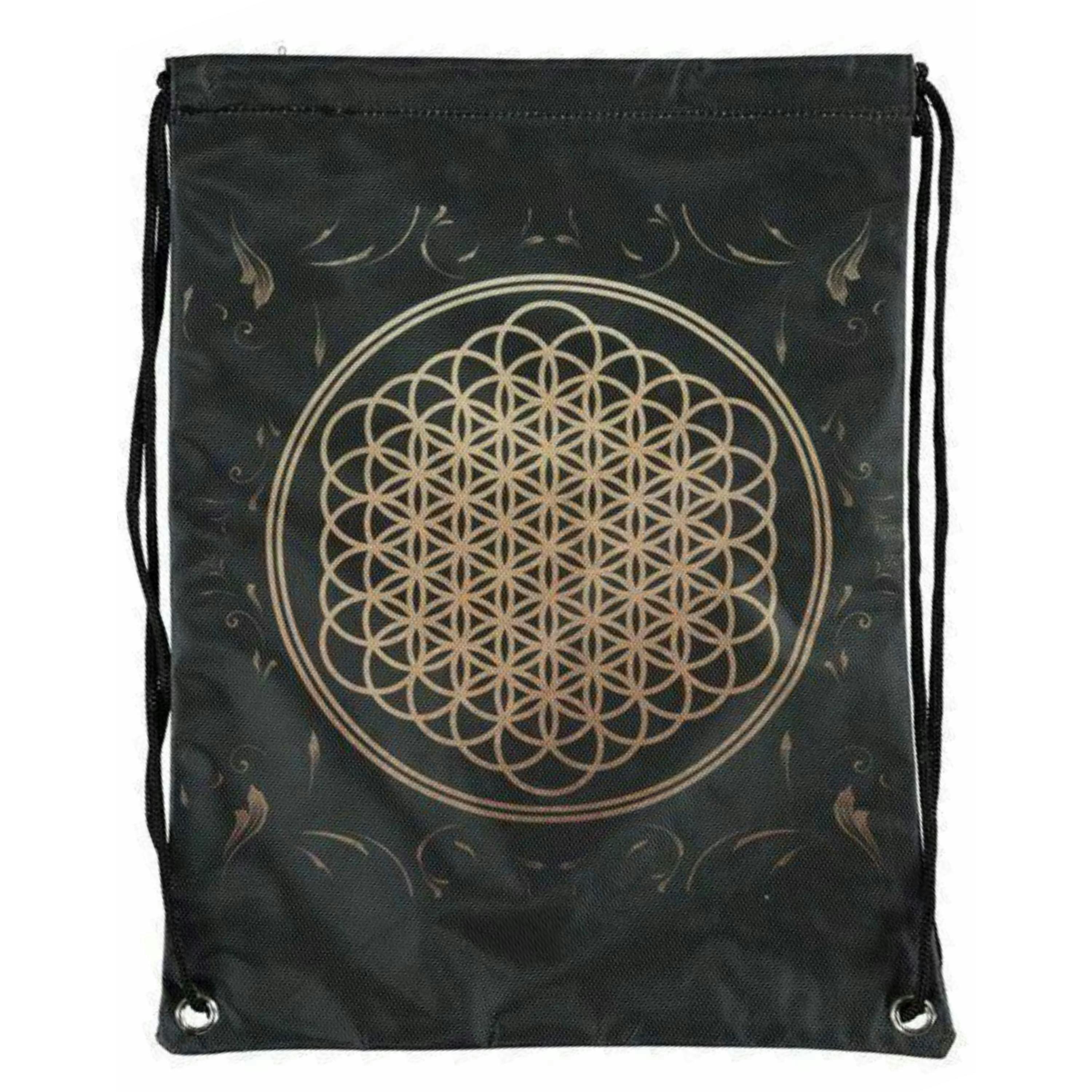 Rock Sax Unisex Black Bring Me The Horizon Drawstring Bag (One Size) by Vanilla Underground , view 1 of 2