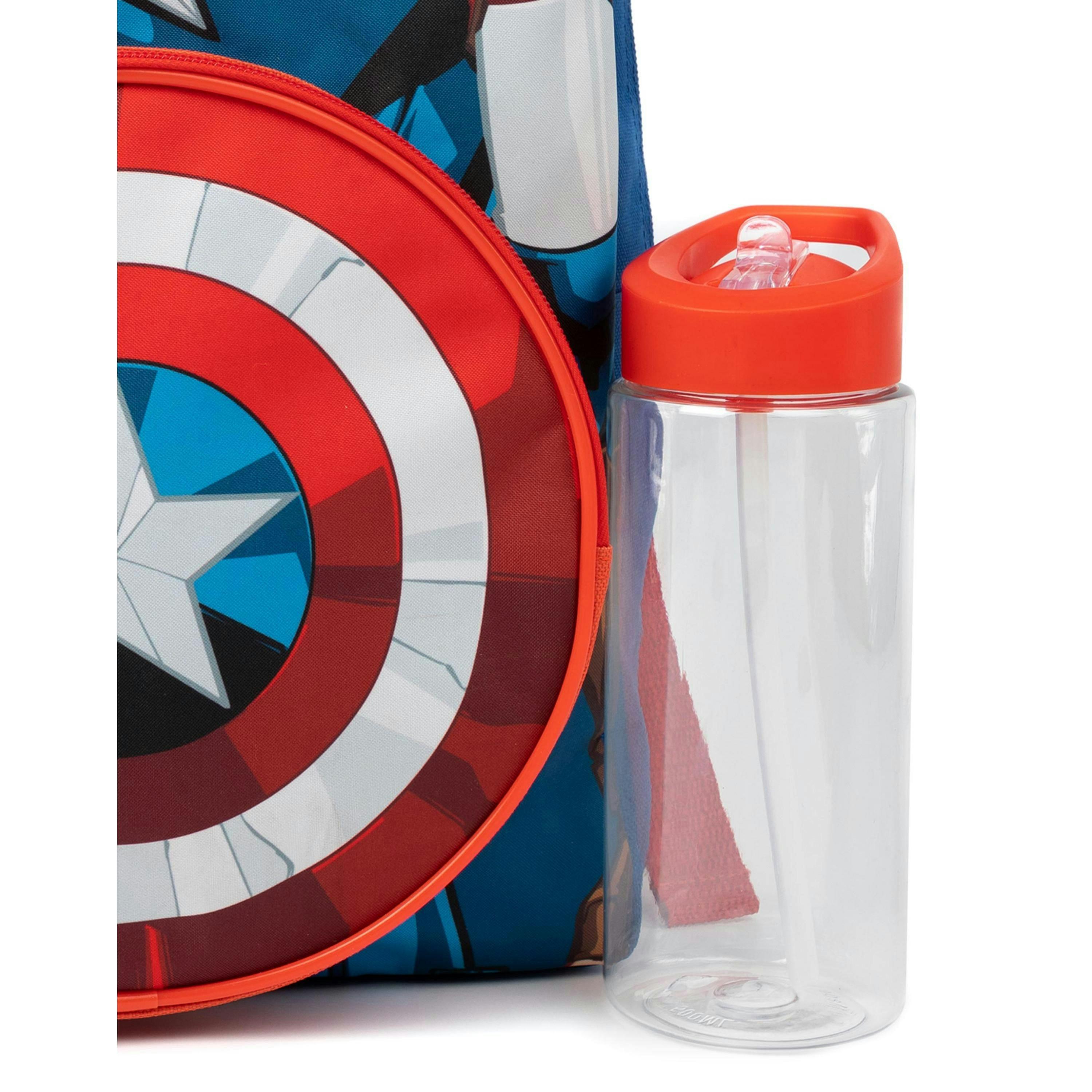Marvel Avengers Boys Blue Iron Man , Hulk & Captain America 4 Piece Backpack Set (One Size) by Vanilla Underground , view 4 of 6