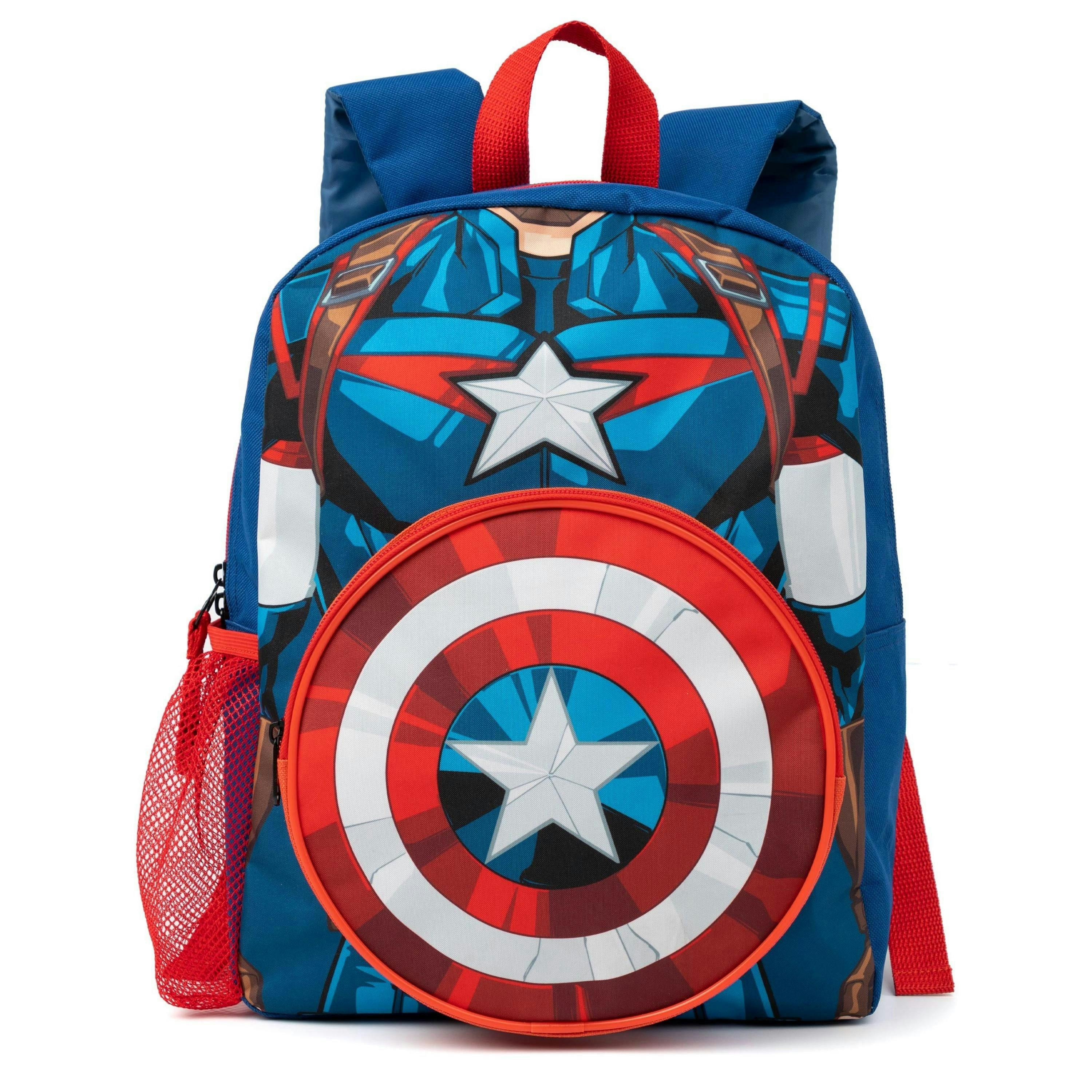 Marvel Avengers Boys Blue Iron Man , Hulk & Captain America 4 Piece Backpack Set (One Size) by Vanilla Underground , view 6 of 6