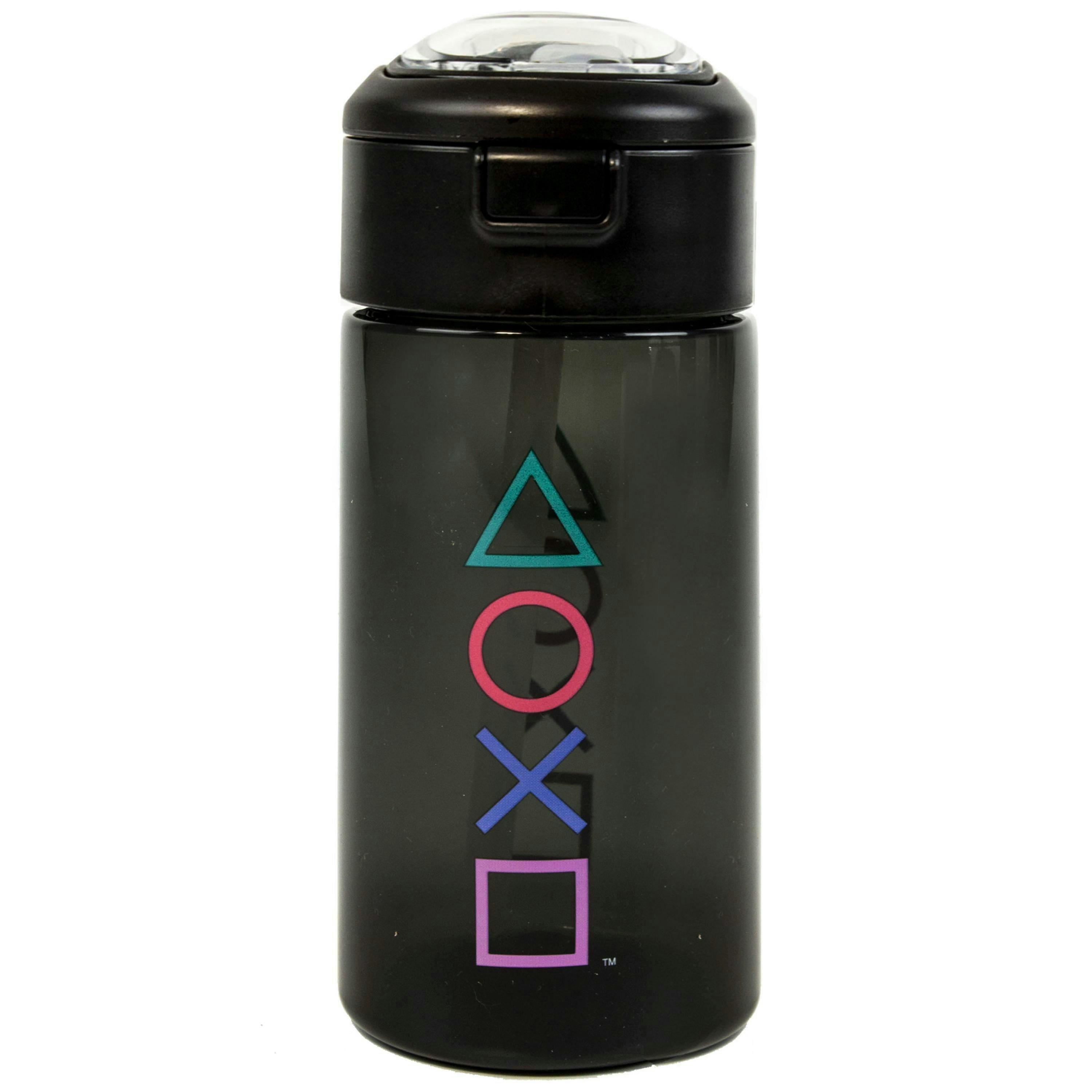 PlayStation Womens Black Controller Symbols Print Spout Water Bottle (One Size) by Vanilla Underground , view 5 of 6