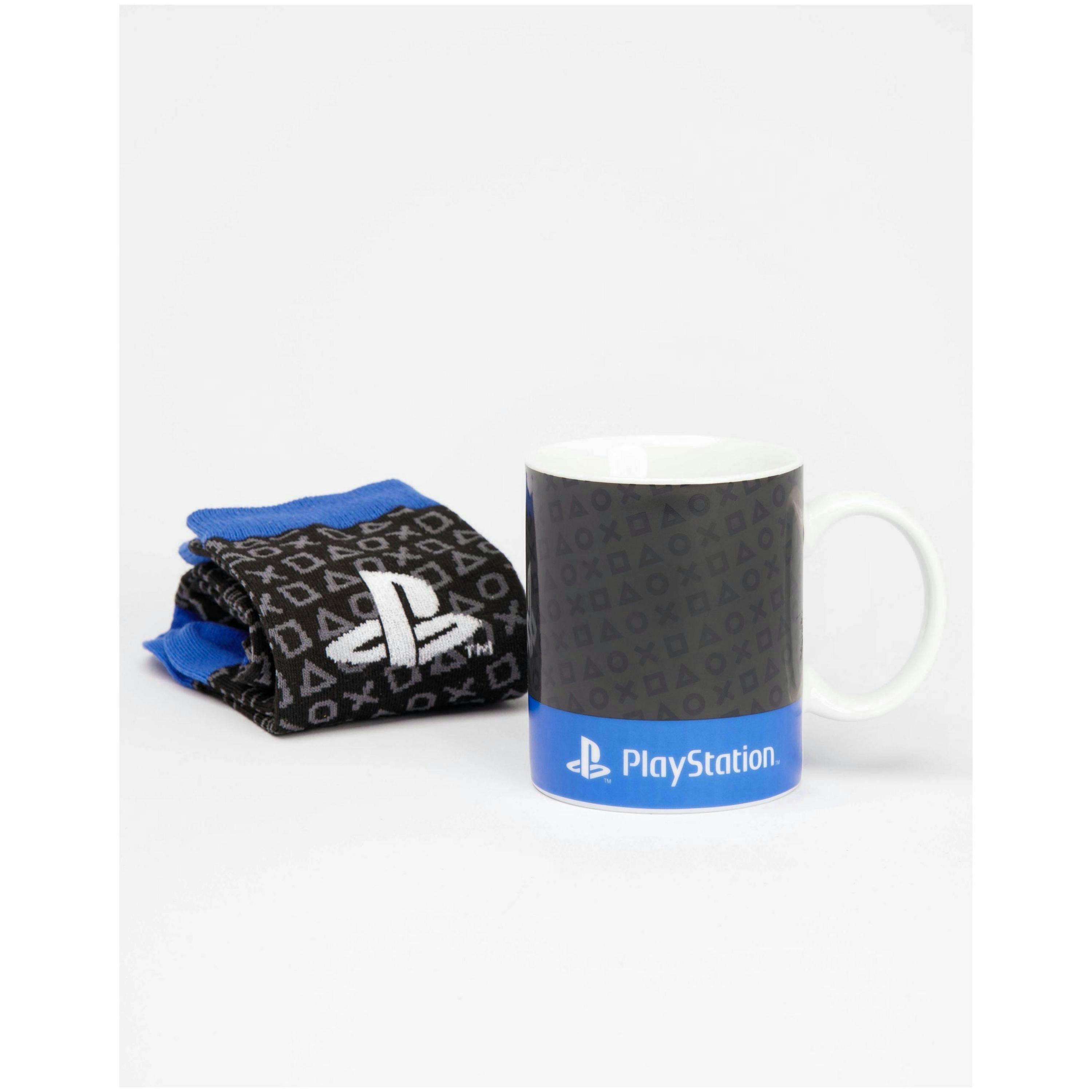 PlayStation Mens Blue Logo & Controller Symbols Print - Boxed Set Mug and Sock Gift Set (One Size) [dis] by Vanilla Underground , view 2 of 6
