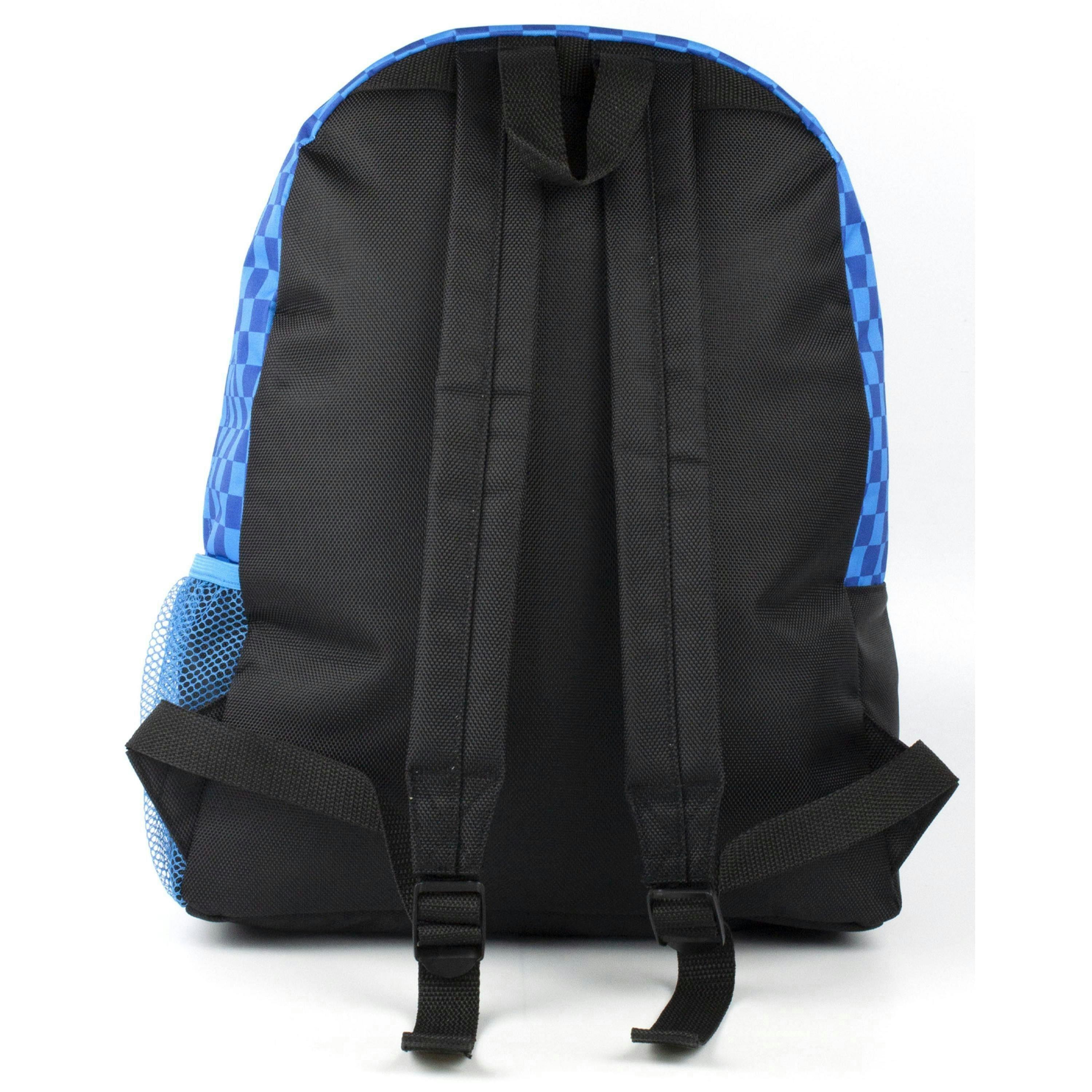 Sonic the Hedgehog Boys Black Sonic Placement Print Graphic Checkerboard Pocket Backpack (One Size) by Vanilla Underground , view 6 of 6