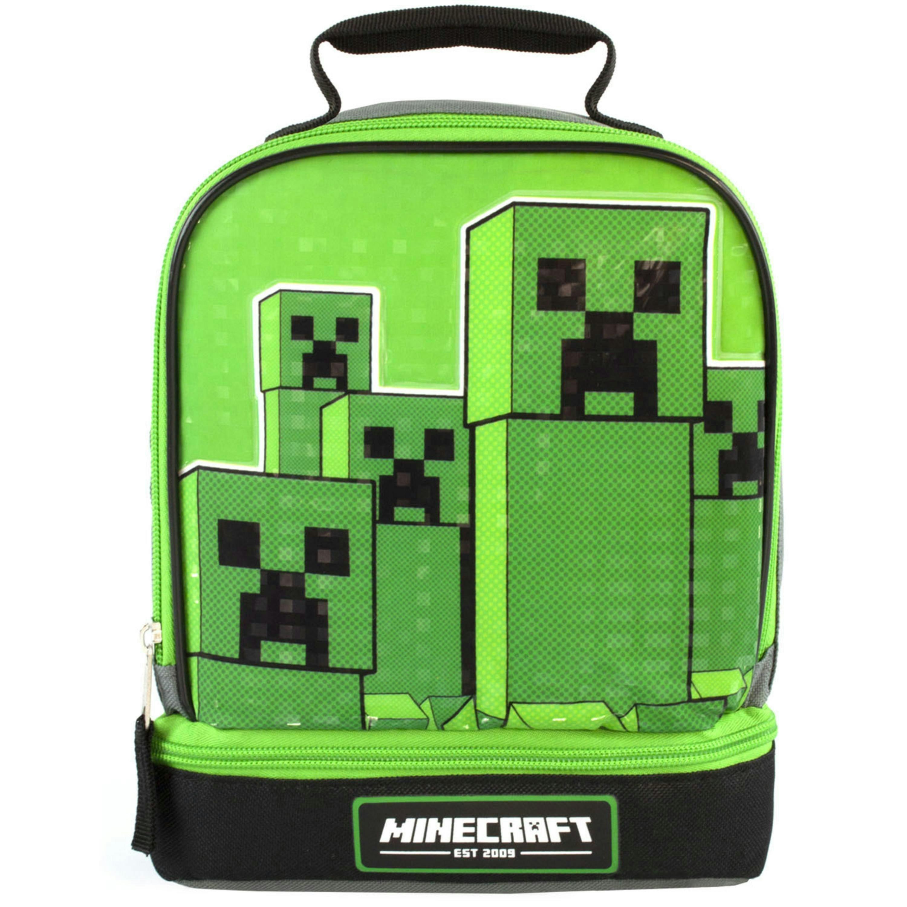 Minecraft Boys Green Creeper Zip Lunch Bag (One Size) by Vanilla Underground , view 1 of 6