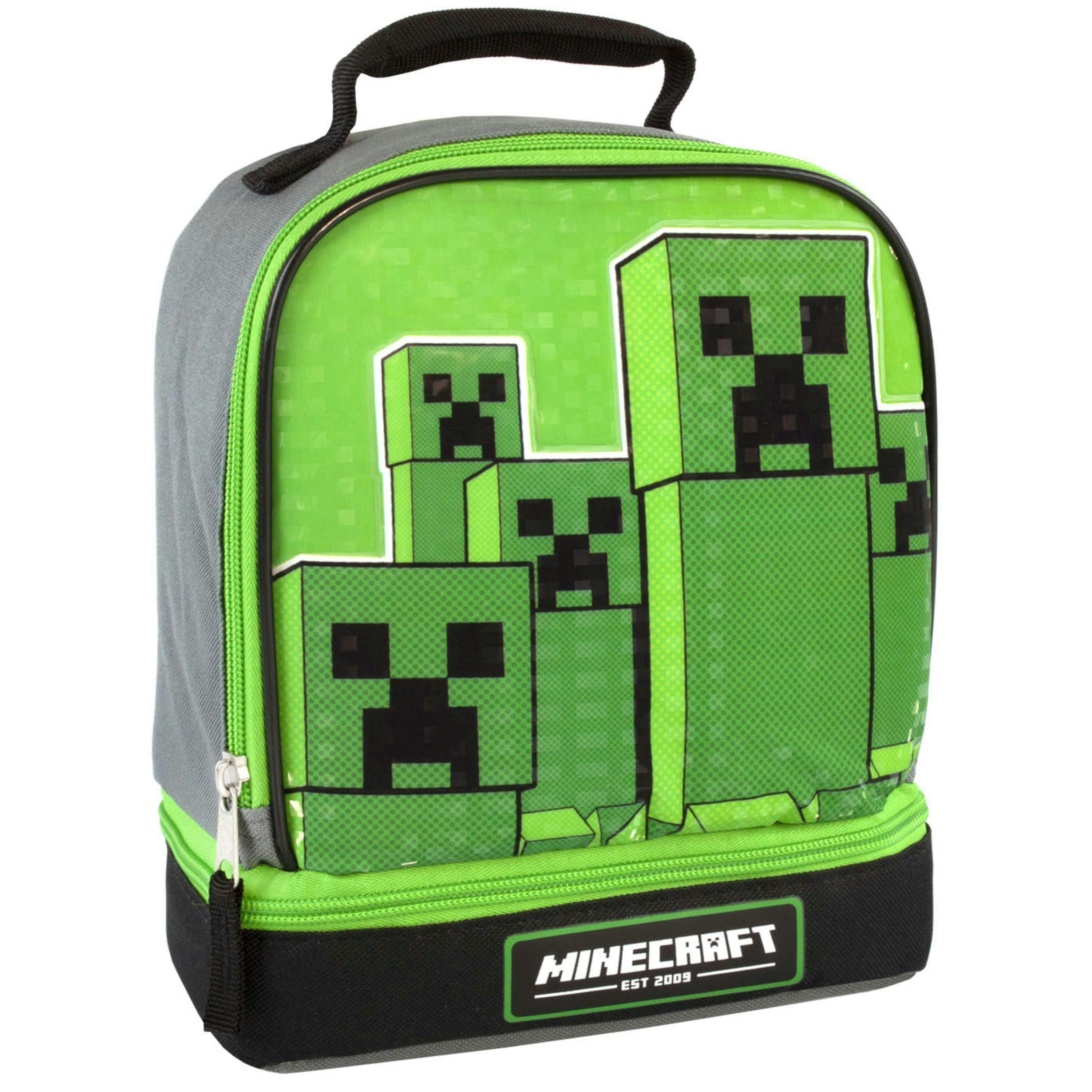 Minecraft Boys Green Creeper Zip Lunch Bag (One Size) by Vanilla Underground , view 2 of 6