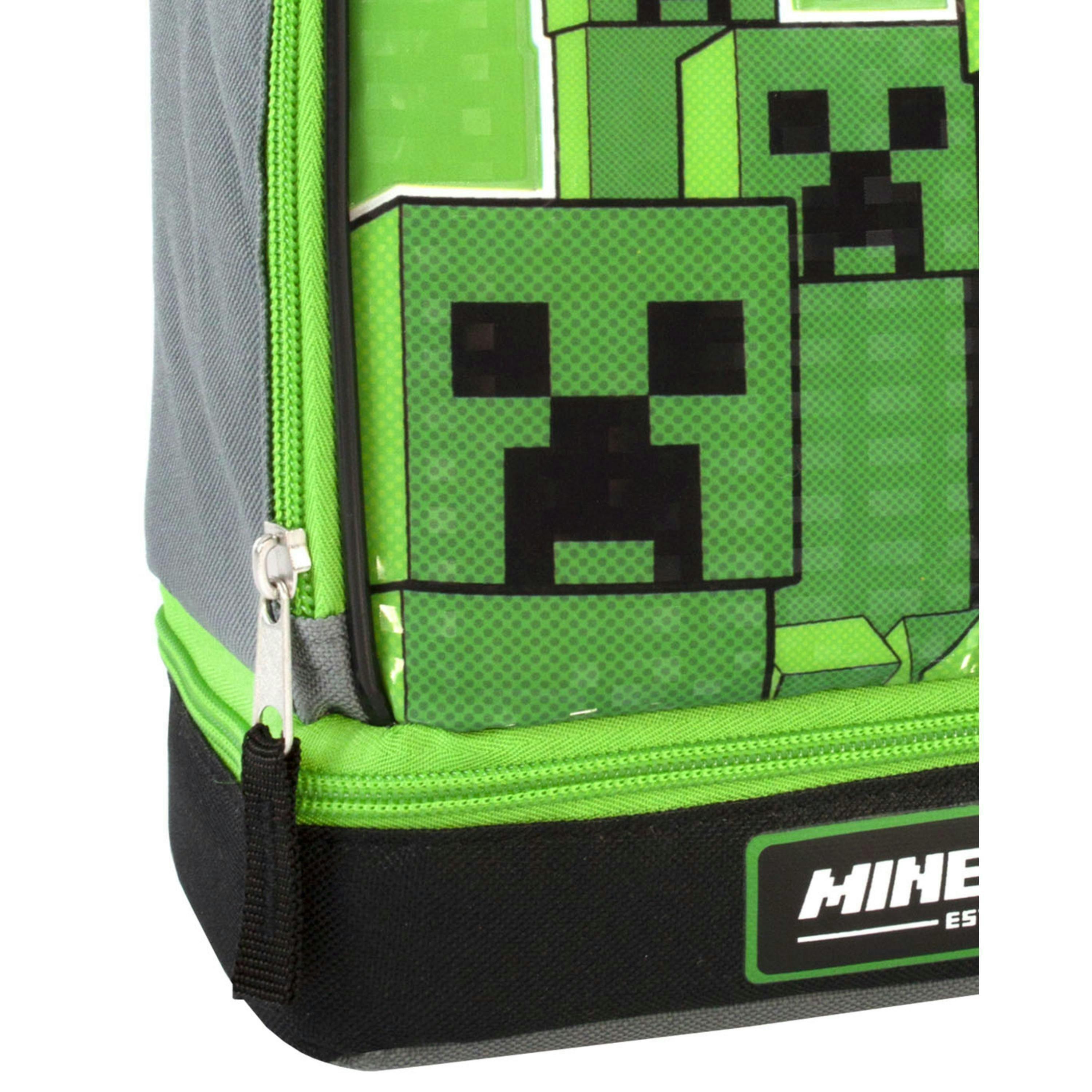 Minecraft Boys Green Creeper Zip Lunch Bag (One Size) by Vanilla Underground , view 6 of 6
