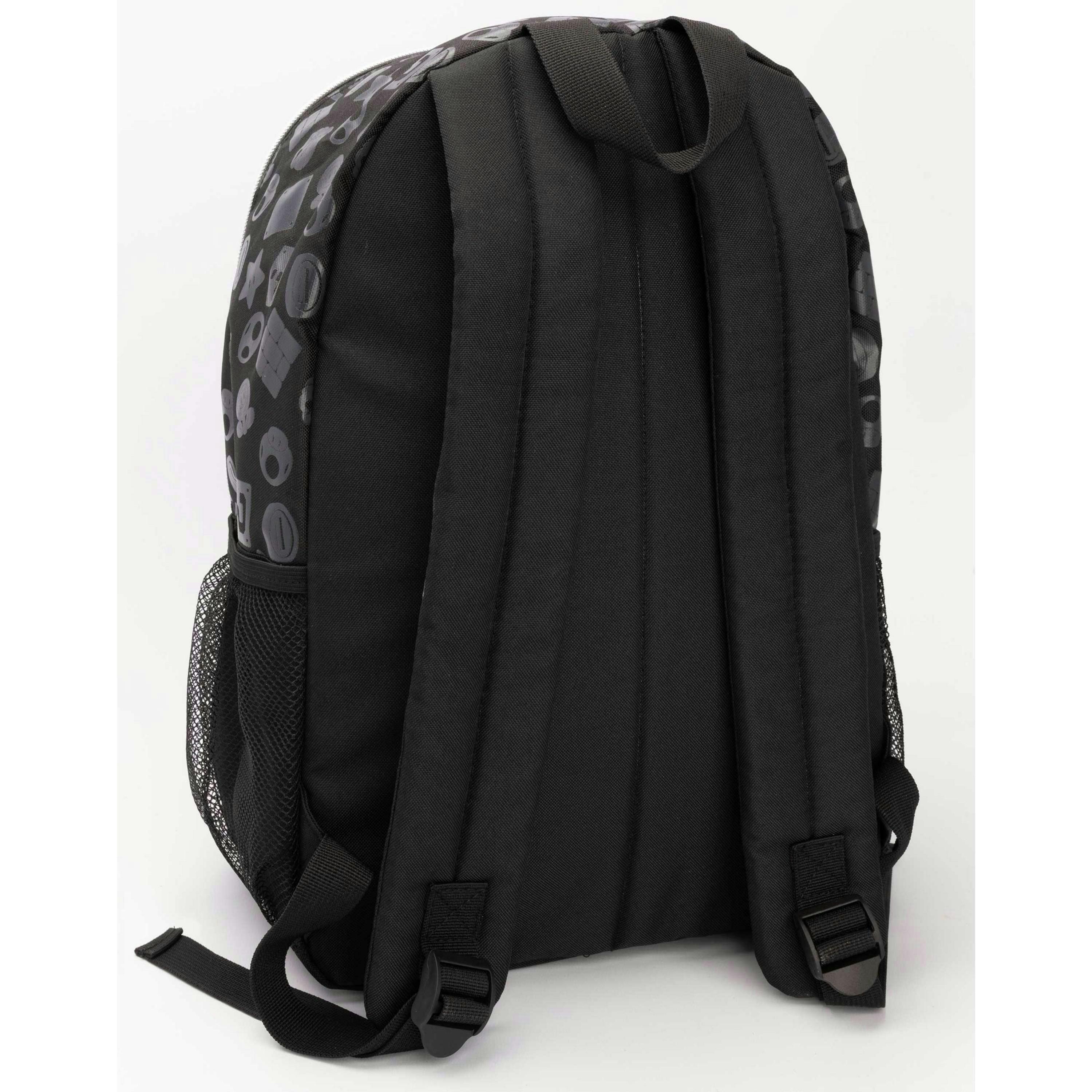 Nintendo Boys Black Logo, Mario Placement Print / Moulded Toad Zipper Backpack (One Size) by Vanilla Underground , view 3 of 6